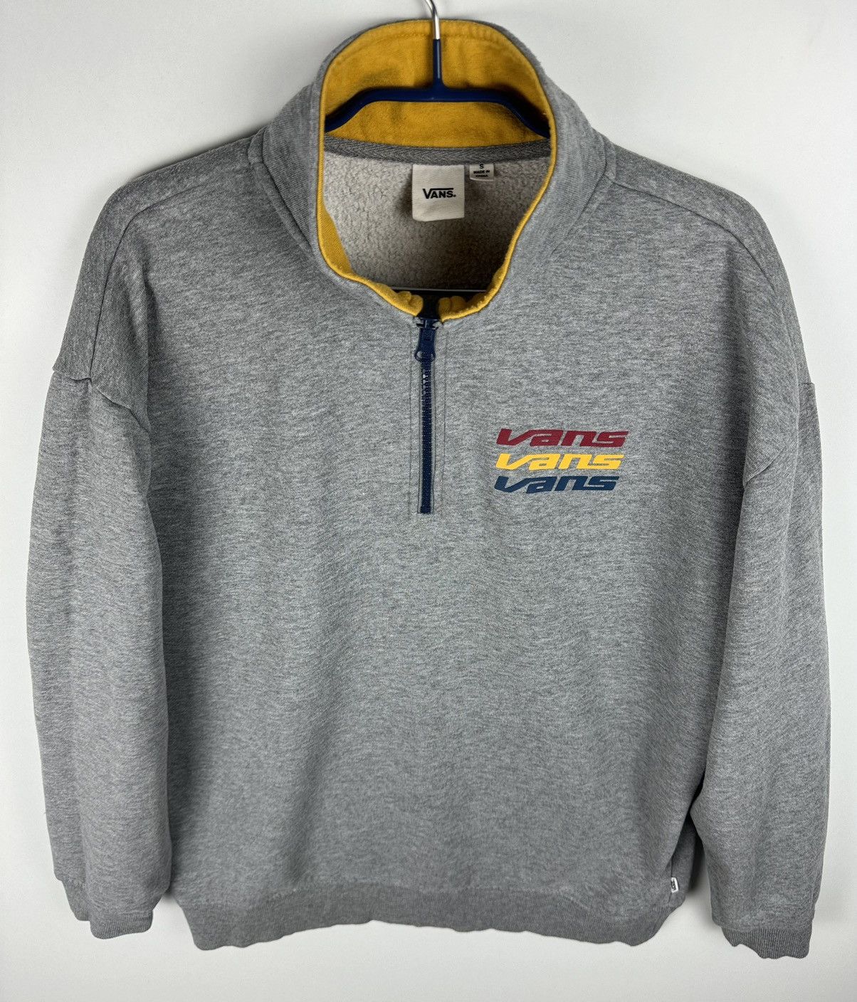 Vans Essential Vans Quarter Zip Heather Grey Mens Pullover Jumper Size US S / EU 44-46 / 1 - 3 Thumbnail