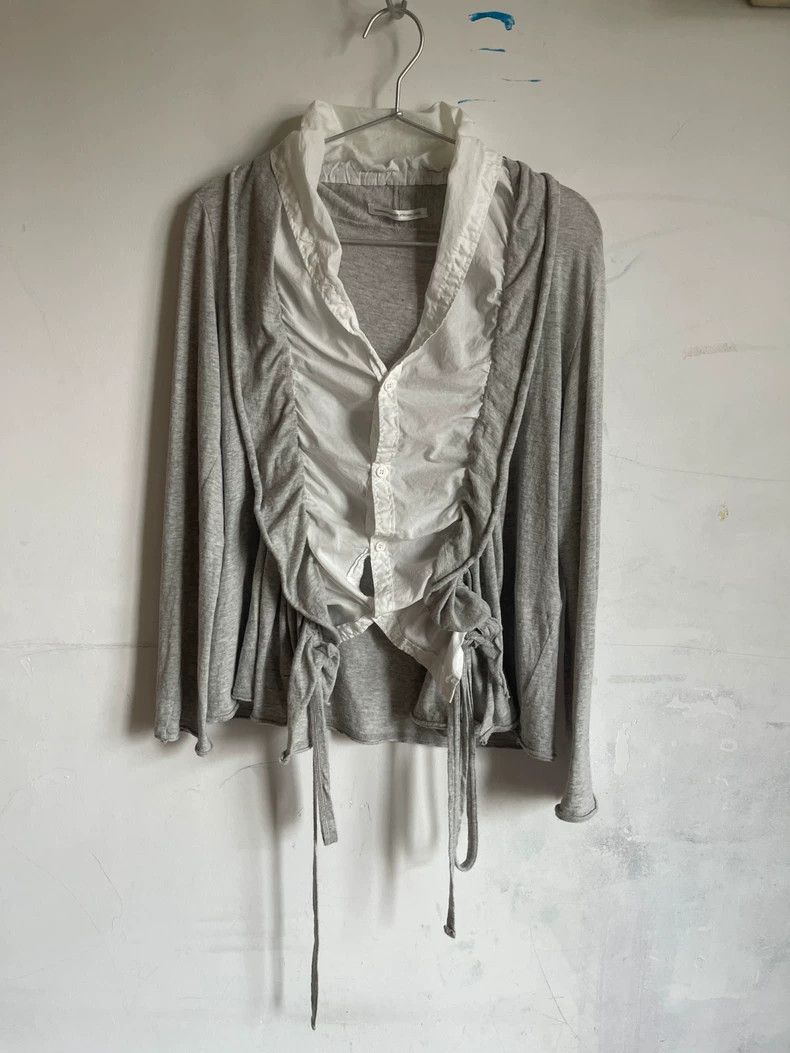 Y's Y's 04SS cotton paneled drawstring rolled long-sleeve shir Size XS / US 0-2 / IT 36-38 - 2 Thumbnail