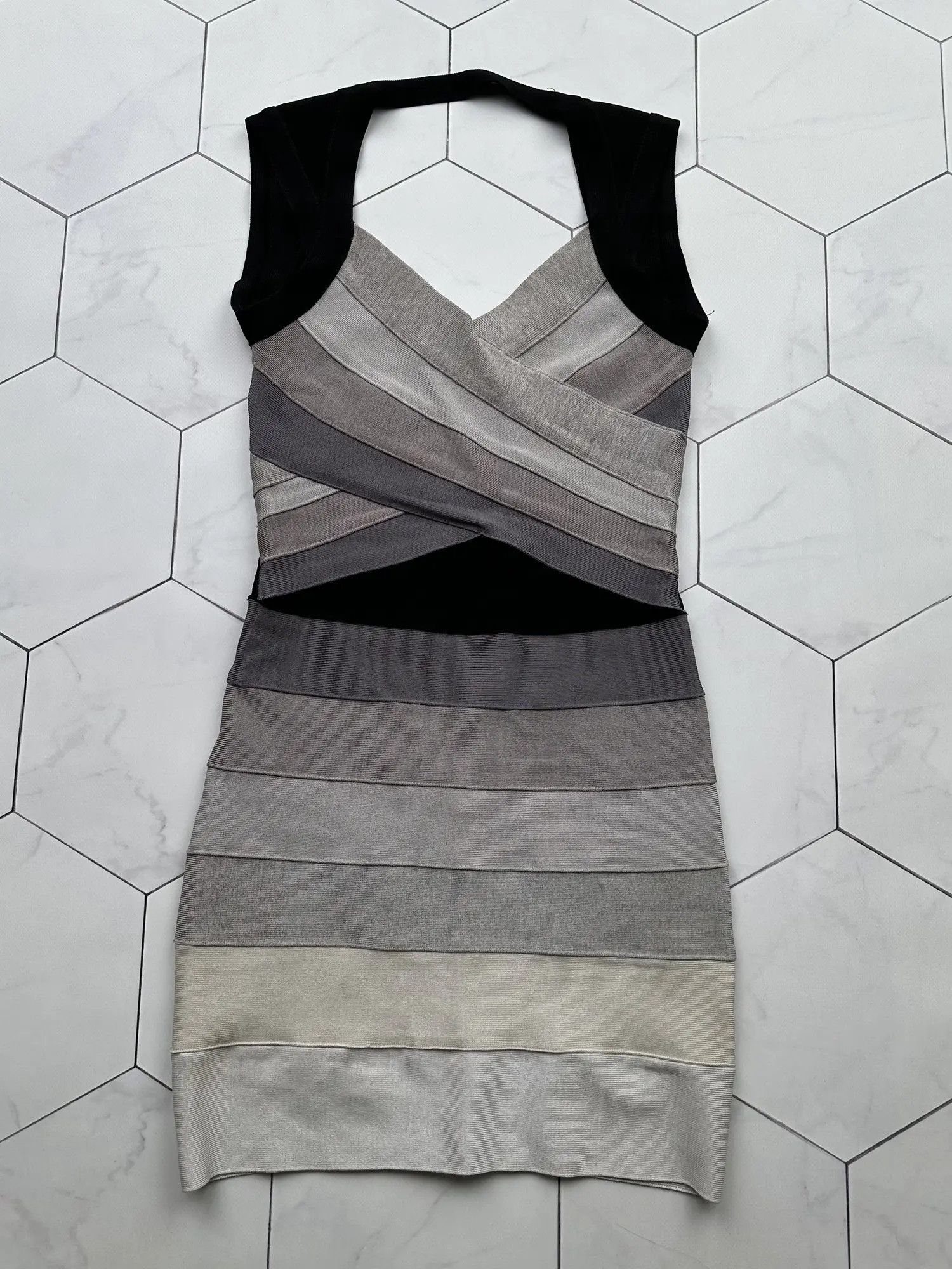 image of Avant Garde x Herve Leger Bondage Dress in Grey, Women's (Size Medium)