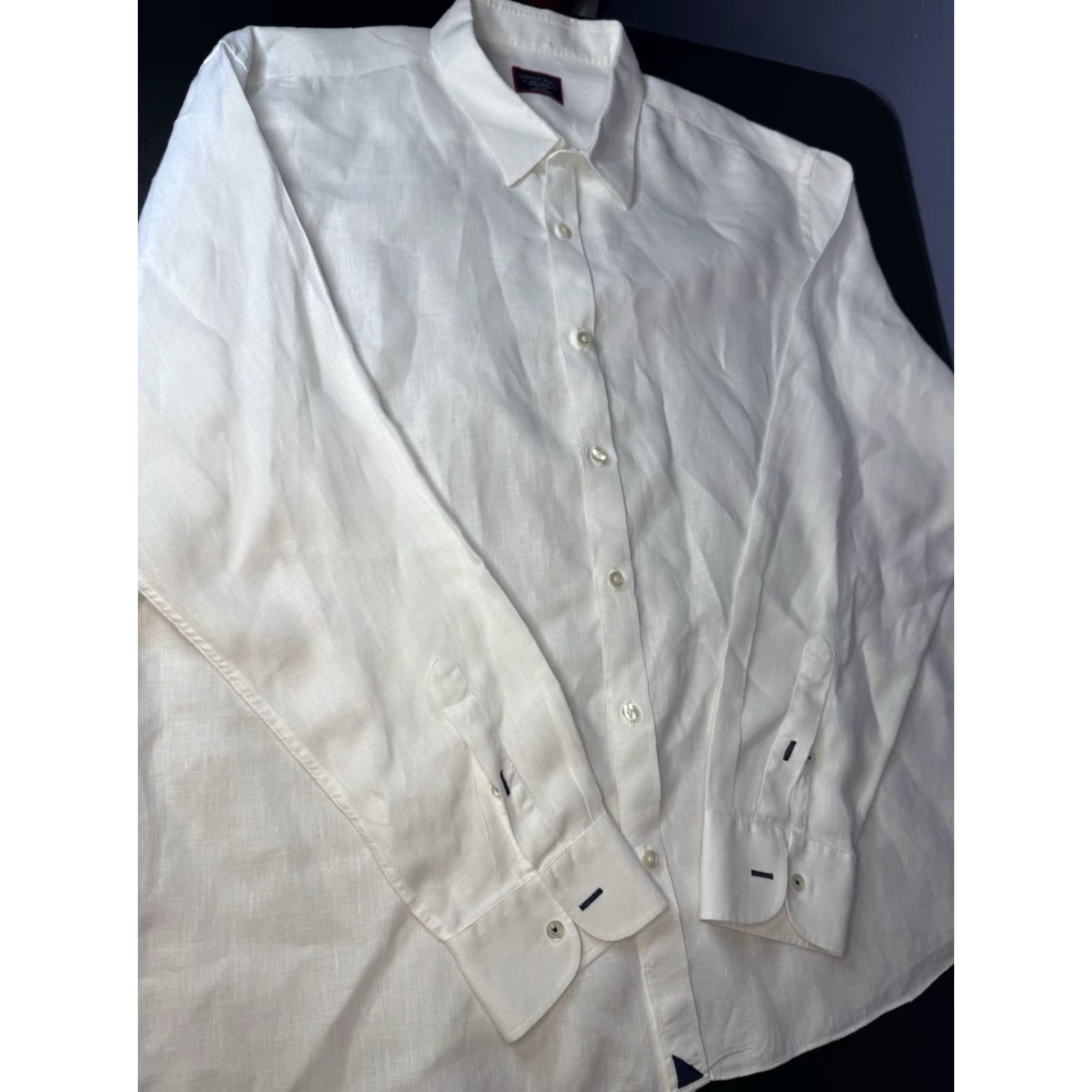 UNTUCKit VINTAGE Untuckit Mens 3XL Solid White Long Sleeve Button-Up Shirt Linen 100% Linen Mens 3XL White Long Sleeve Button-Up Shirts Size US XXL / EU 58 / 5 - 3 Thumbnail