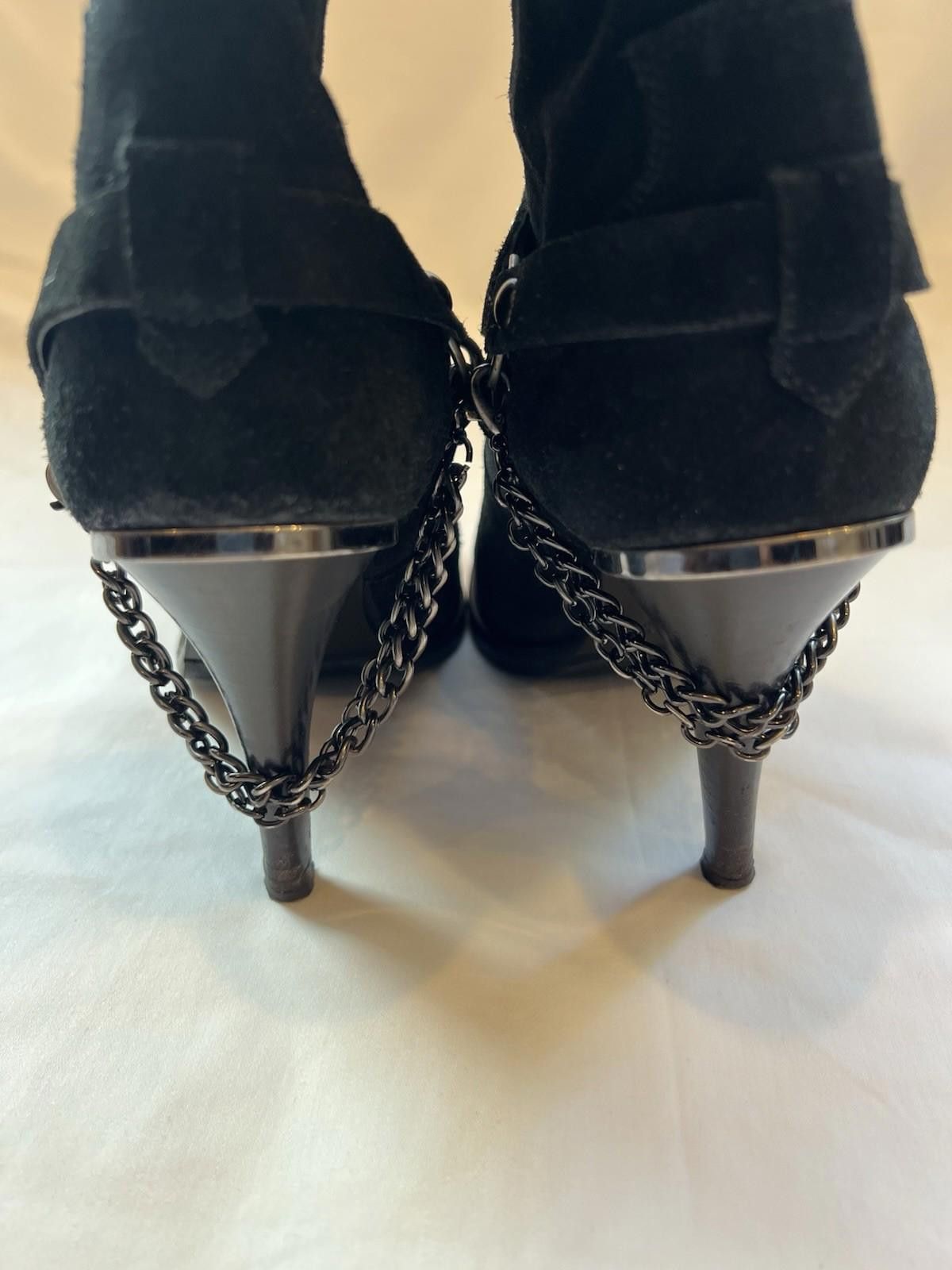 Barneys New York Barneys New York Womens Black Suede Studded Cowboy Boots 8.5 Size US 8.5 / IT 38.5 - 3 Thumbnail