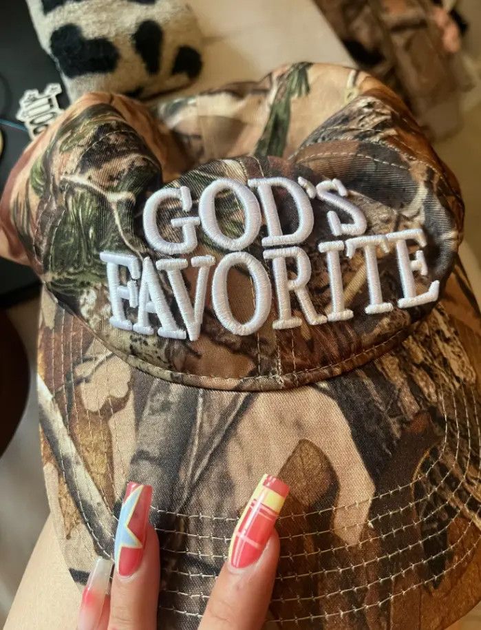 Japanese Brand × Vintage Vintage Camouflage God's Favorite Trucker Hat Cap Size ONE SIZE - 4 Thumbnail
