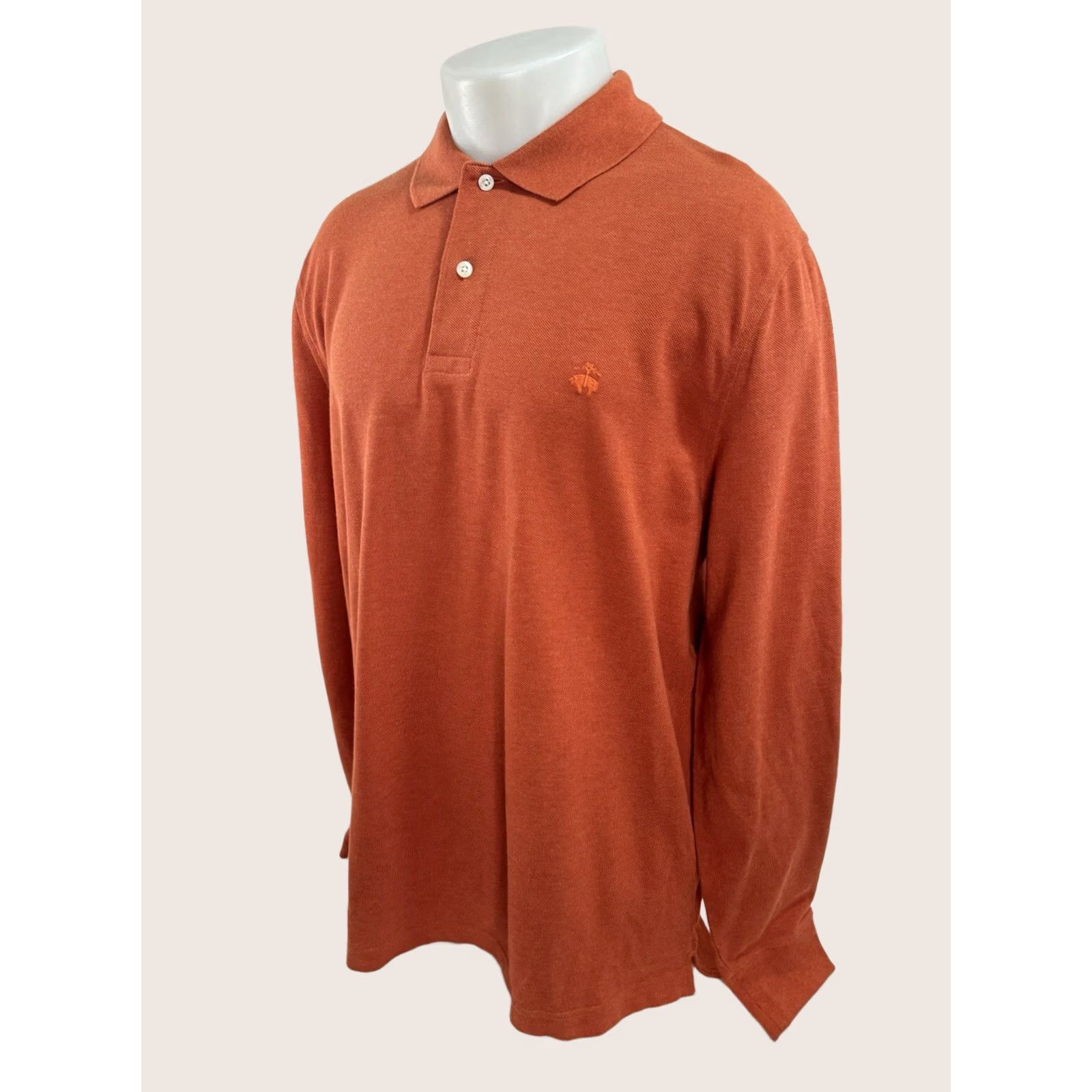Brooks Brothers BROOKS BROTHERS - Performance Polo Collared Mens L Orange Sweater Shirt Size US L / EU 52-54 / 3 - 1 Thumbnail