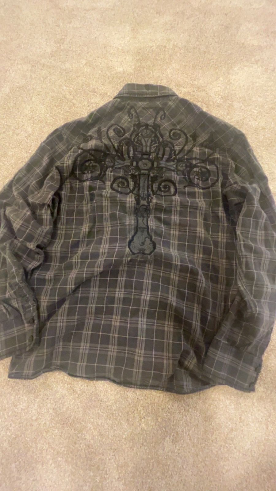 Black Cross Button Up