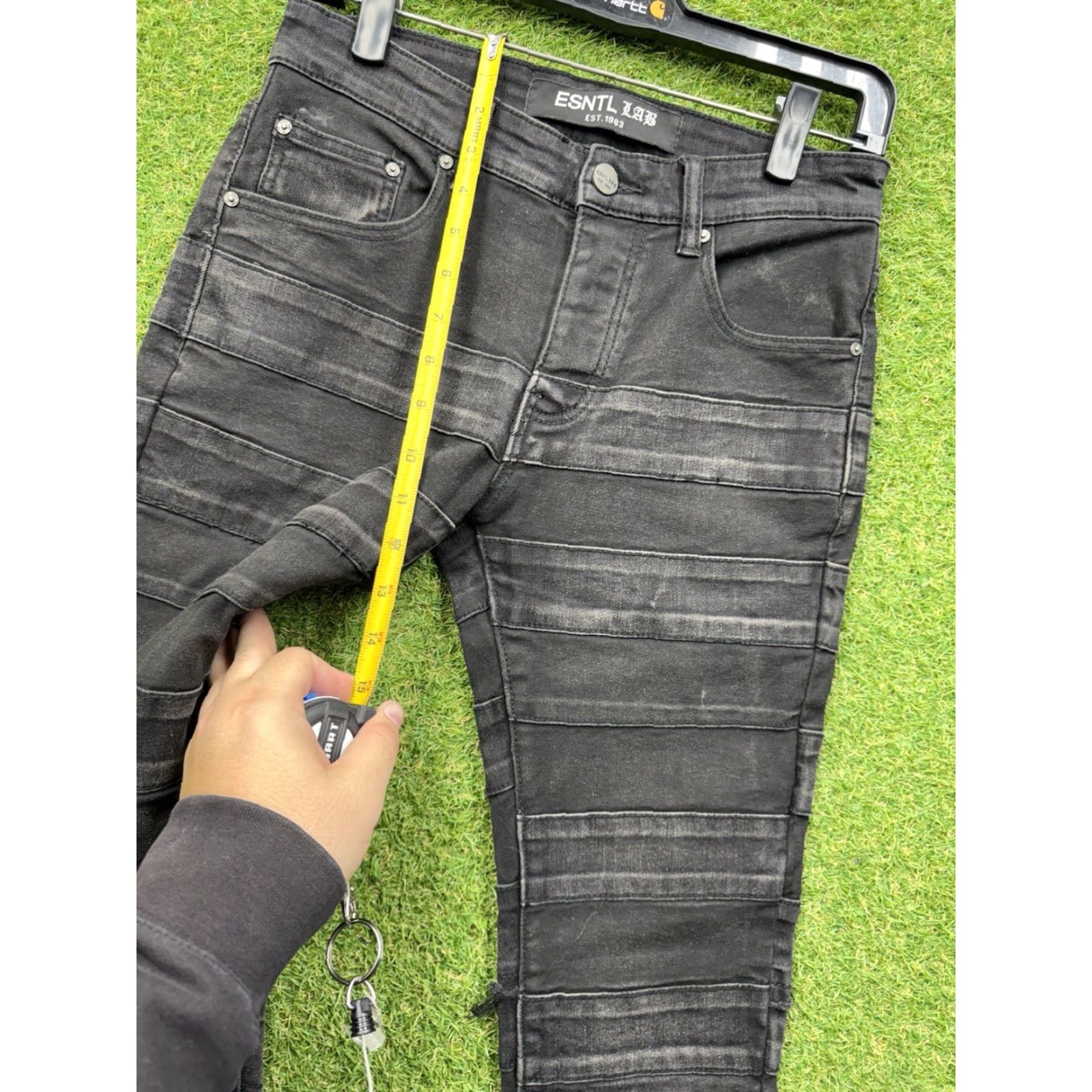 Denime H.Esntls Jeans Slim Jeans 28 Black Denim Skinny Ripped Grunge 28x34 Mens Size US 28 / EU 44 - 7 Thumbnail