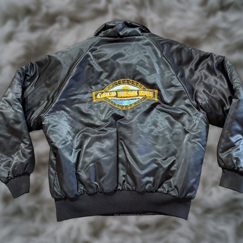 Vintage Sparlings Jacket Mens XL Black Quilted Vancouver BC 90s Saloon Yukon Saloon Gold Rush Theme Size US XL / EU 56 / 4 - 1 Thumbnail
