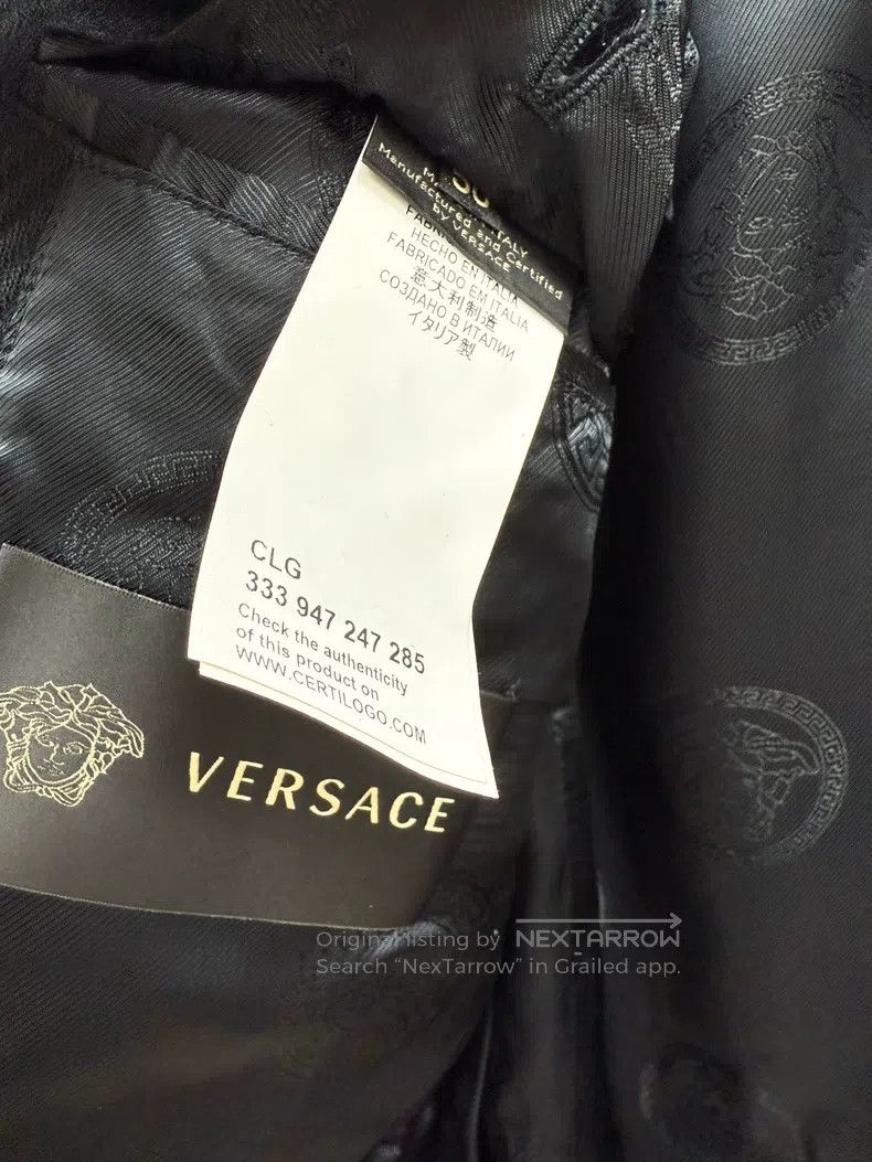 Versace Versace Main line leather dark pattern casual suit Size 54R - 7 Thumbnail