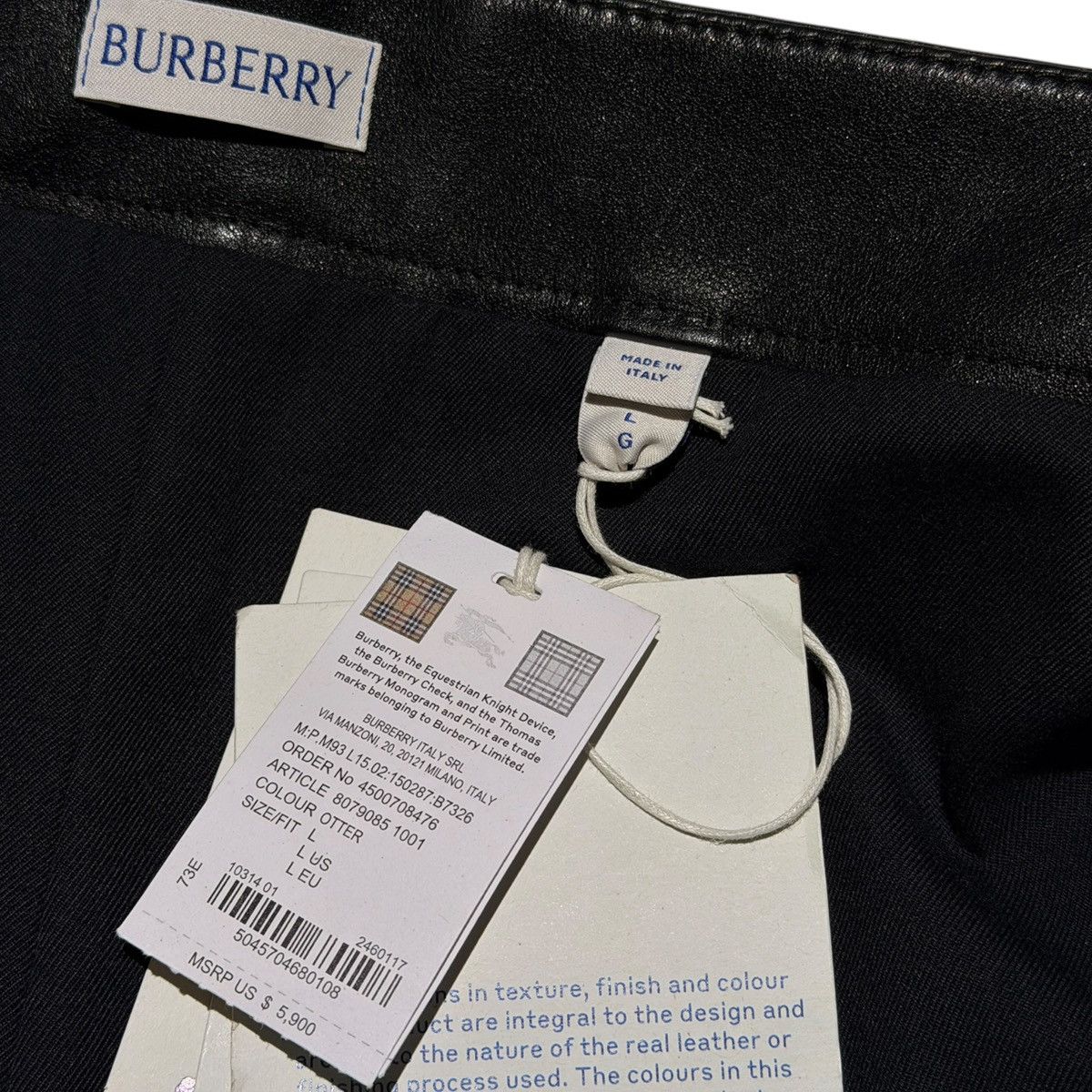 Burberry $5,900 pleated Leather baggy adjustable pant Size US 36 / EU 52 - 3 Thumbnail
