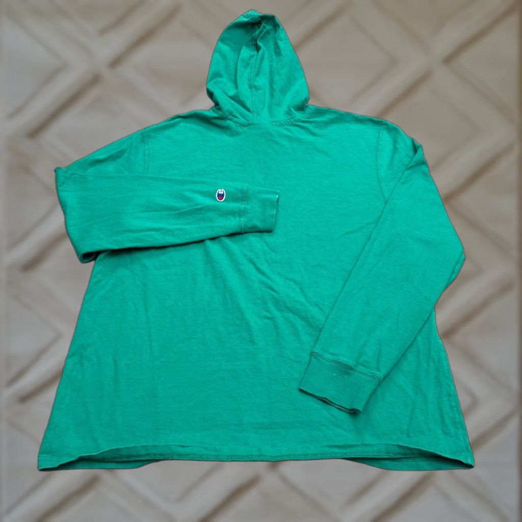 Champion Champion Hoodie Pullover Sweatshirt Mens XL Green Graphic Sp​ellout Casual Active Hoodie Sweater Size US XL / EU 56 / 4 - 1 Thumbnail