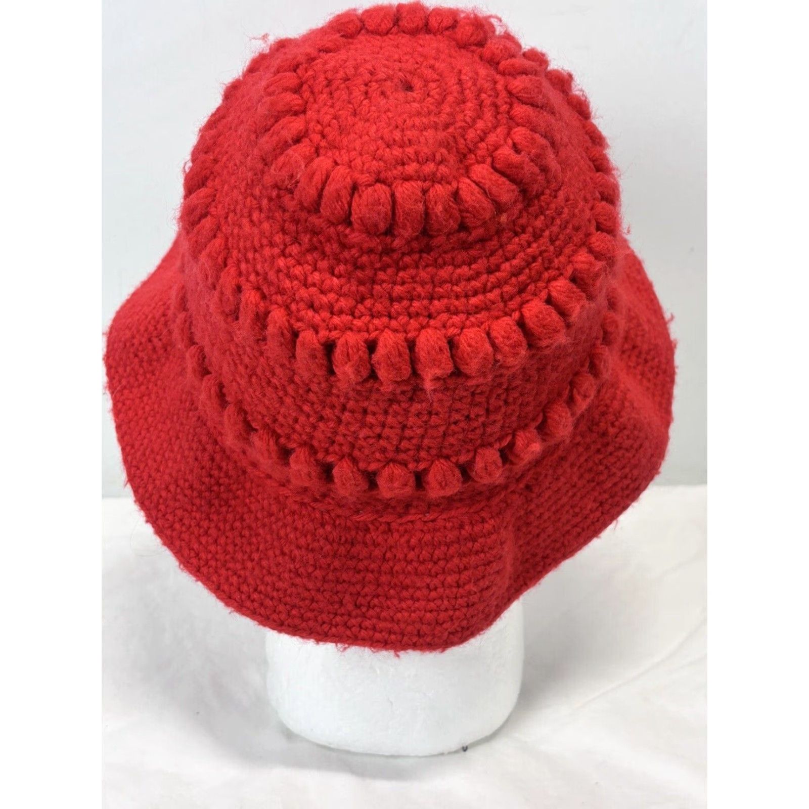 Vintage VINTAGE Boho Crochet Hat 1970s Red One Size Women’s Size ONE SIZE - 4 Thumbnail