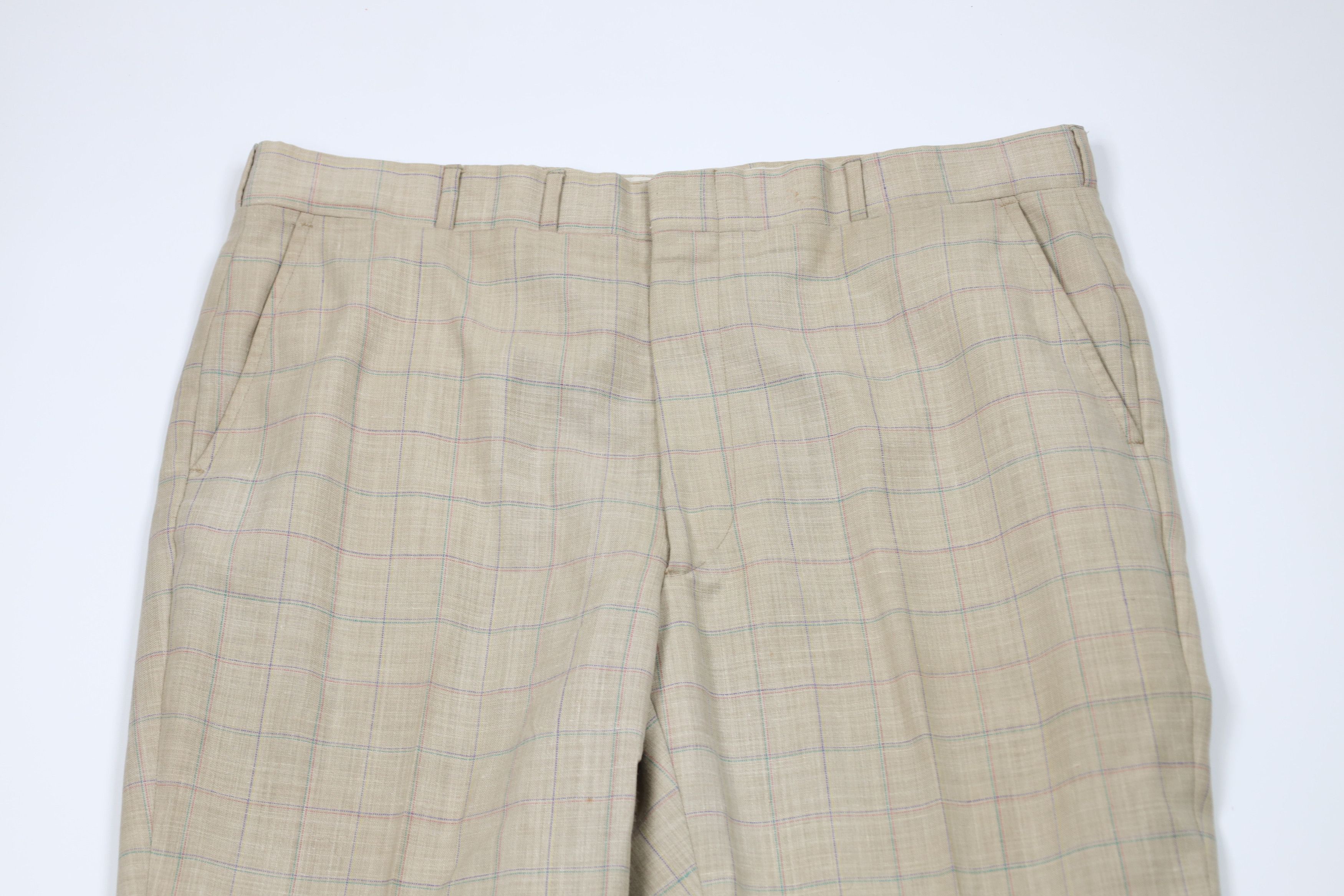 Vintage Vintage 70s Streetwear Linen Blend Wide Leg Chino Pants USA Size US 38 / EU 54 - 2 Thumbnail