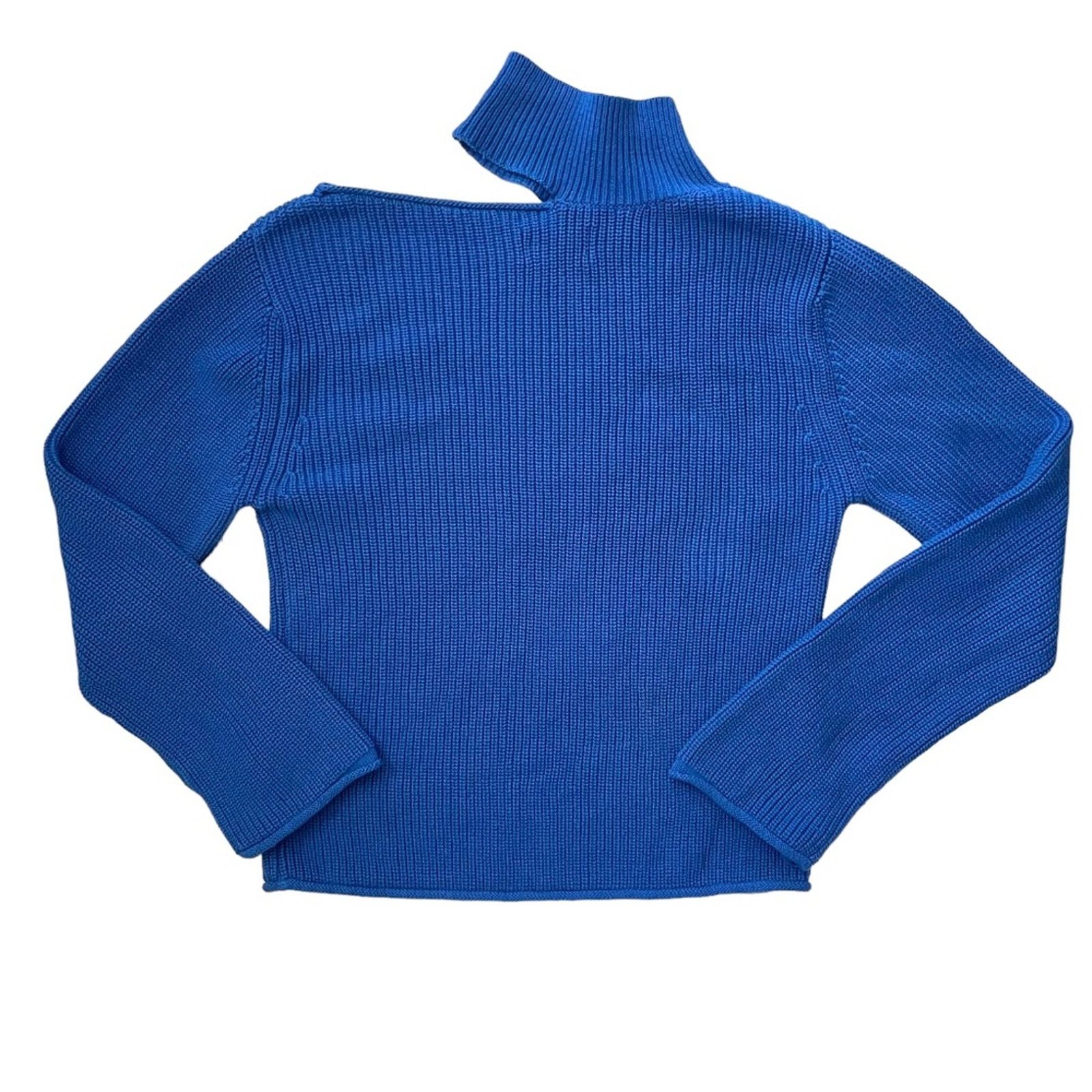 Rta RtA Langley Lagoon Blue Cutout Cotton Turtleneck Sweater Size S / US 4 / IT 40 - 7 Thumbnail