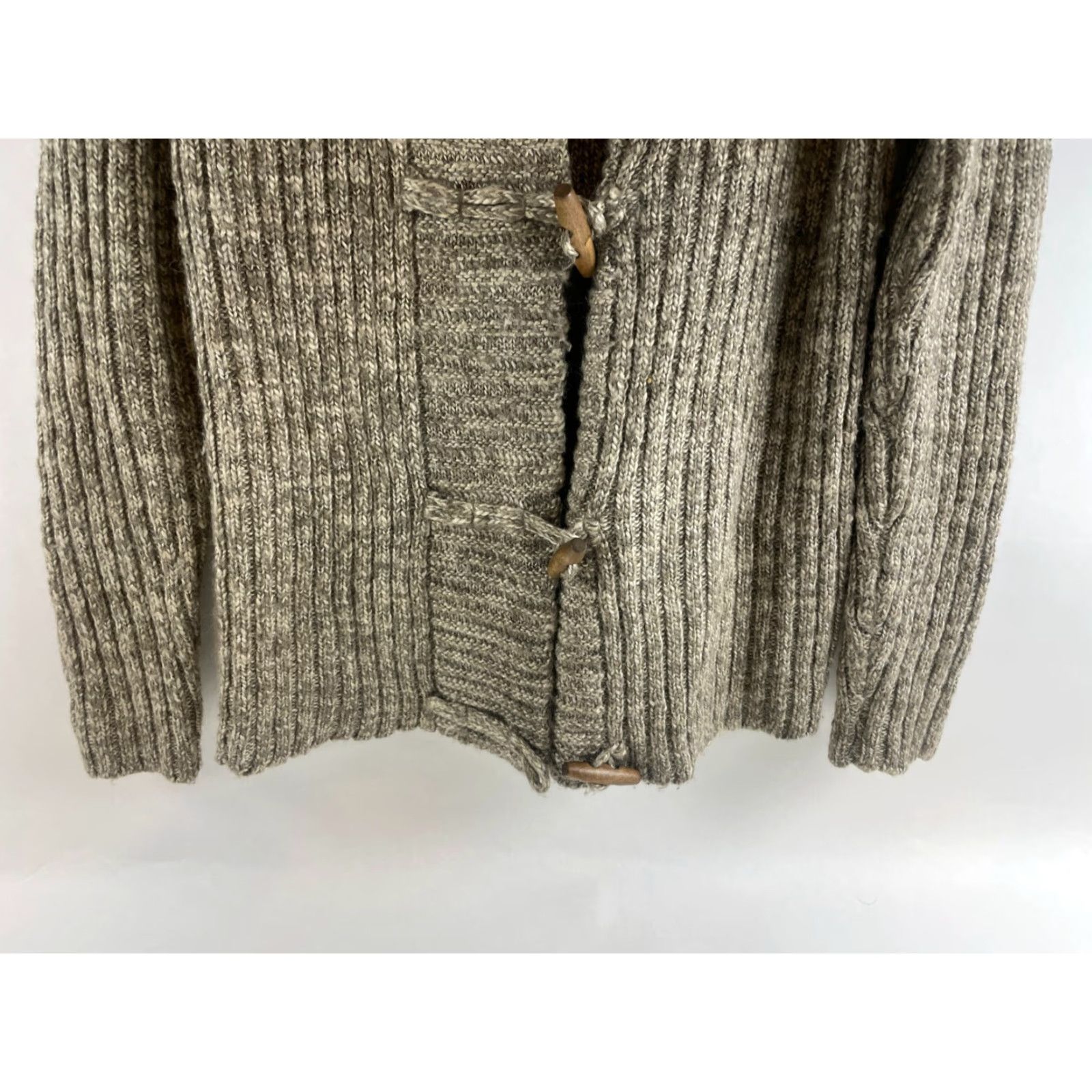 Vintage Ruff Hewn Sweater Women's L Tan Brown Wool Blend Rib Knit Button Loop Pullover Modern Womens Size L / US 10 / IT 46 - 6 Thumbnail