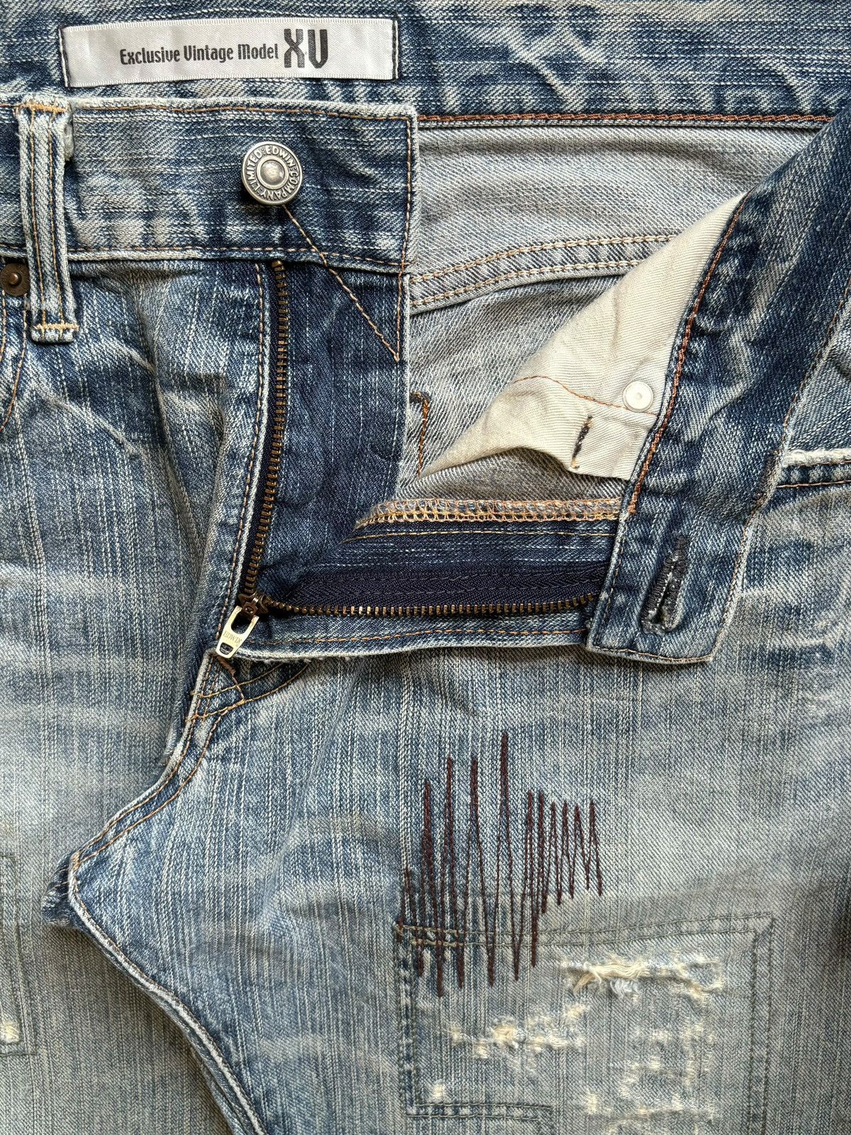 Edwin Exclusive Vintage Edwin XV Bleach Embroidered Loose Jeans Size US 32 / EU 48 - 9 Thumbnail