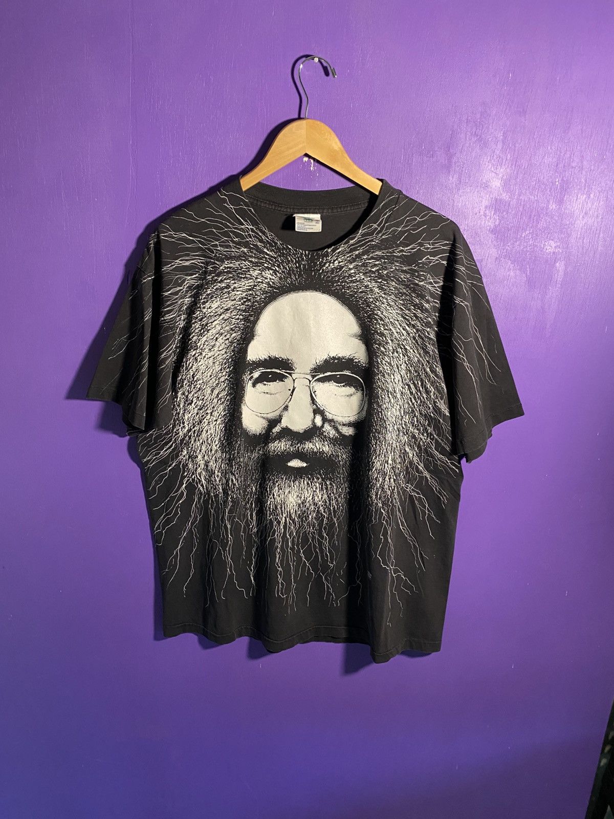 Band Tees Vintage 1993 Jerry Garcia AOP faded t-shirt Size US XL / EU 56 / 4 - 1 Thumbnail