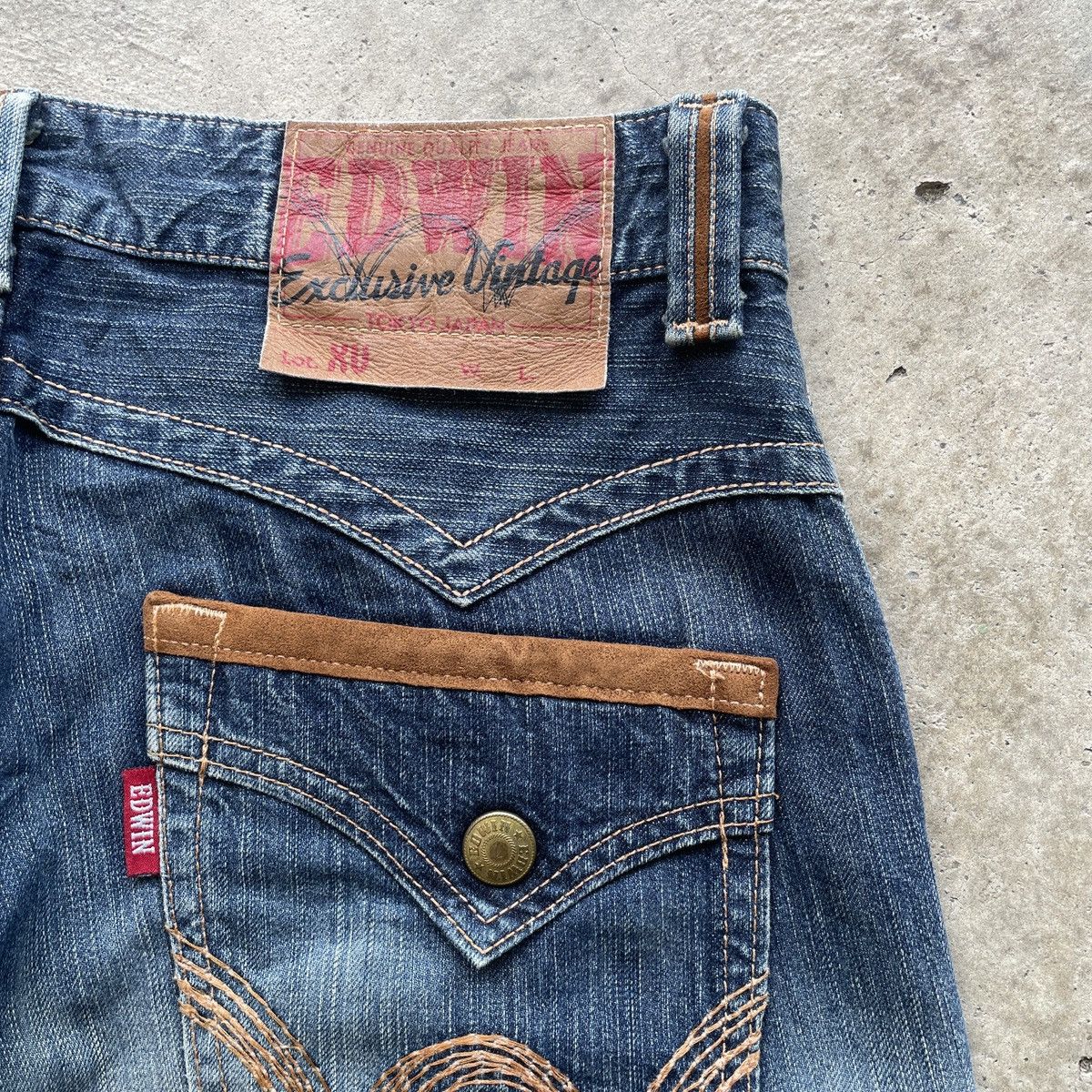 Edwin W36x33.5 Vintage Edwin XV Distressed Faded Pants Denim Jeans Size US 36 / EU 52 - 9 Thumbnail