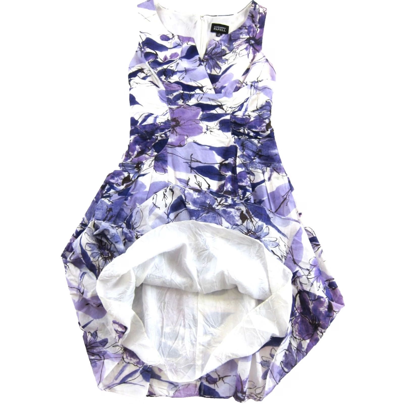 Adrianna Papell Adrianna Papell 100% Cotton Lightweight Purple White Tie Dye Tank Sun Dress 10 Size L / US 10 / IT 46 - 5 Thumbnail