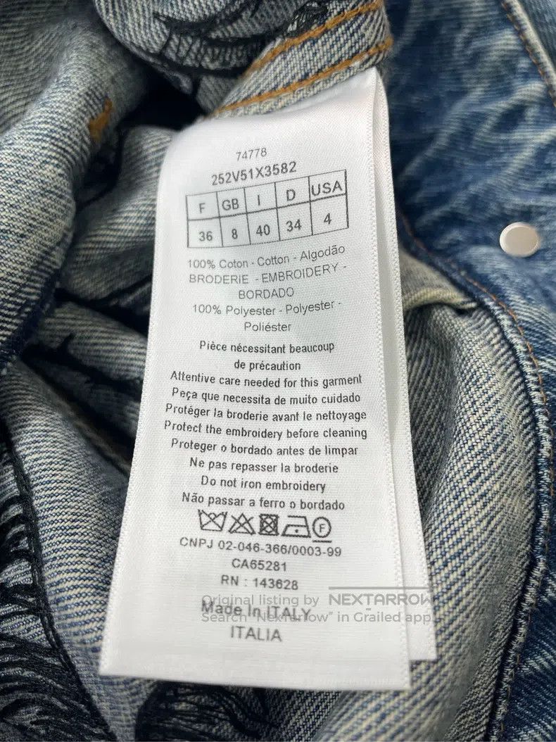 Dior Dior Embroidered back blue denim jacket Size XS / US 0-2 / IT 36-38 - 5 Thumbnail