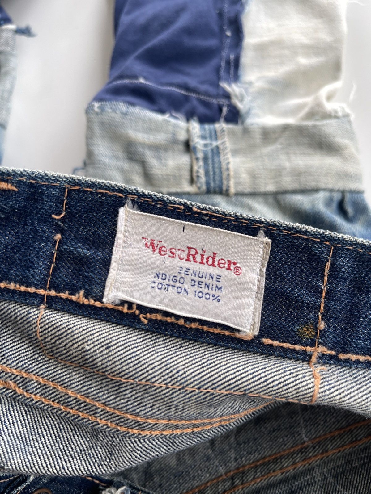 Vintage Vintage WestRider Remake Patchwork Distressed Flare Size 29" - 16 Thumbnail