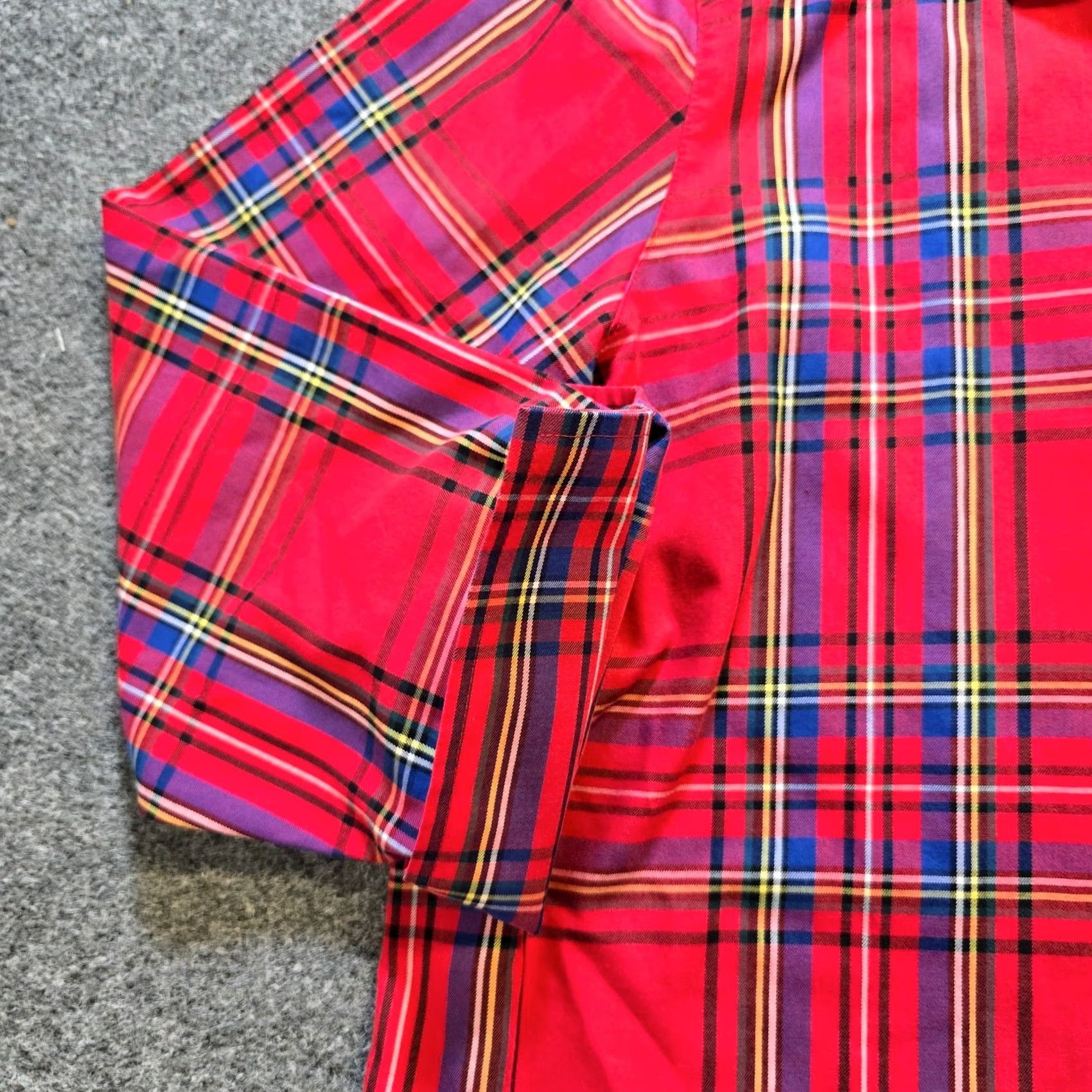 Vintage Foxcroft Top Womens Size 20W Red Plaid 3/4 Sleeve Button No Iron Career Holiday Shirt Women Size 3XL / US 20-22 - 4 Thumbnail