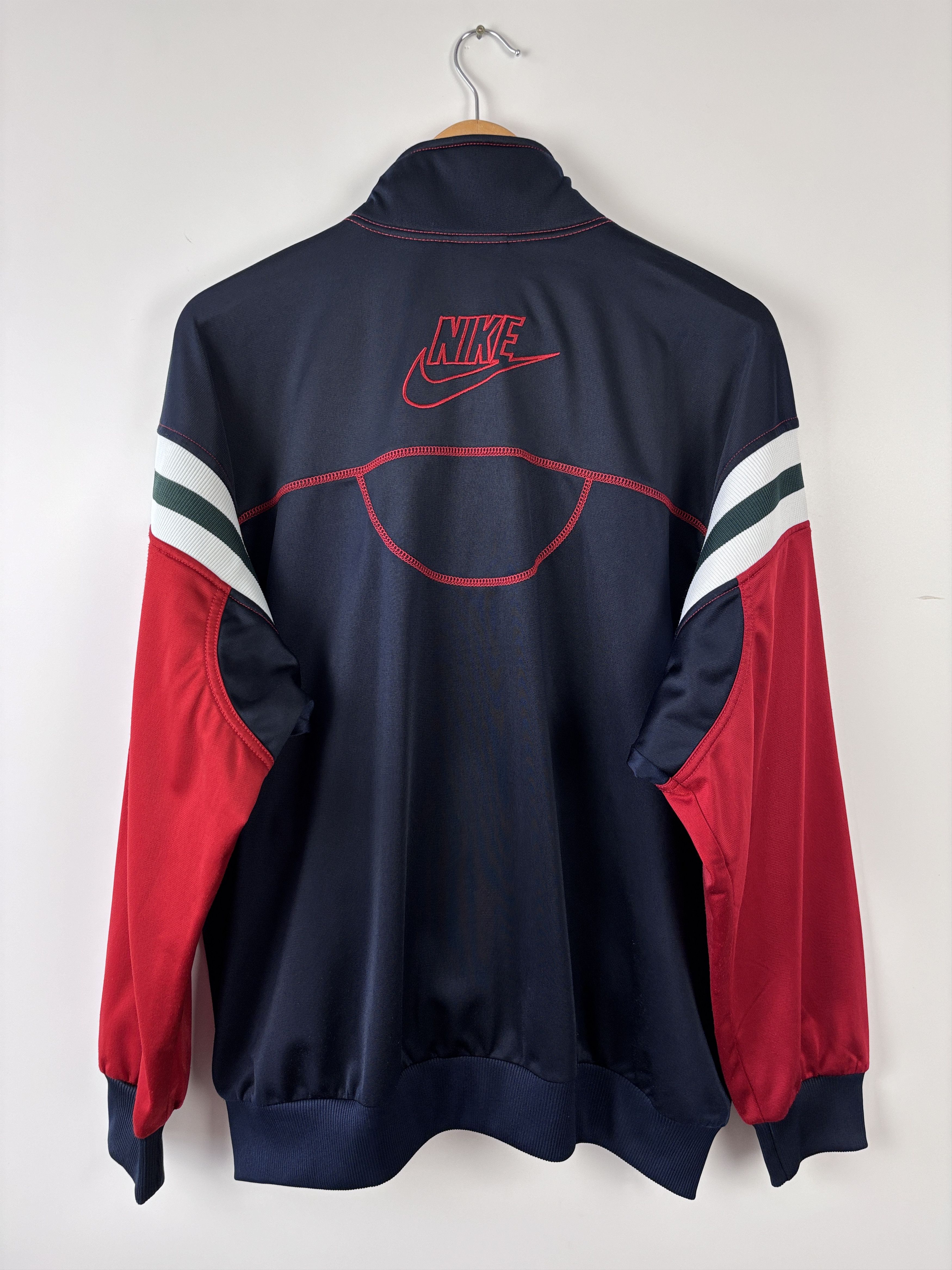 Nike × Vintage Vintage 90s Nike Full Zip Track Jacket Blue Red Size ~XL Size US XL / EU 56 / 4 - 4 Thumbnail