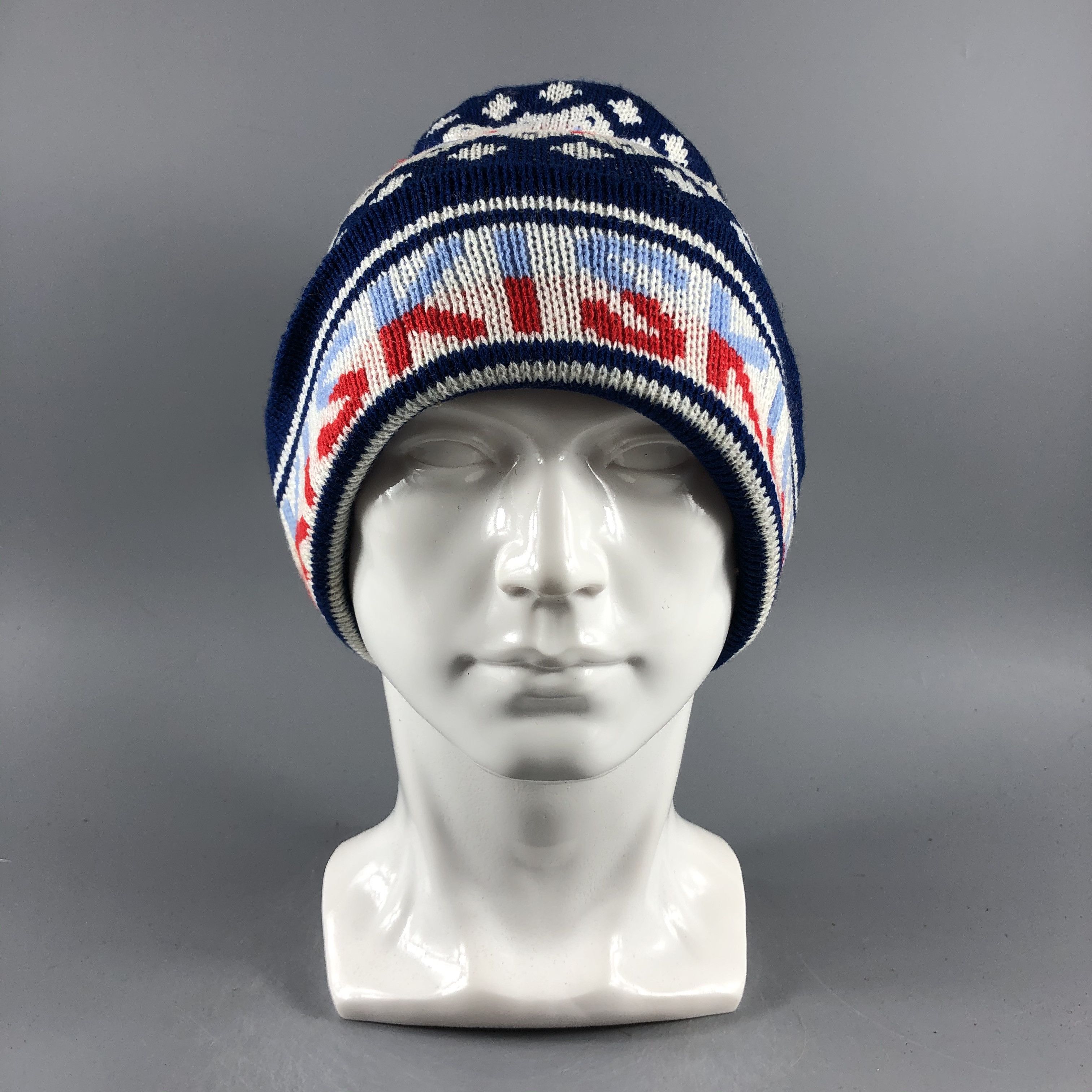 Japanese Brand × Vintage Ski Fair Isle Beanie Snow Hat Snow Cap -D413 Size ONE SIZE - 7 Thumbnail