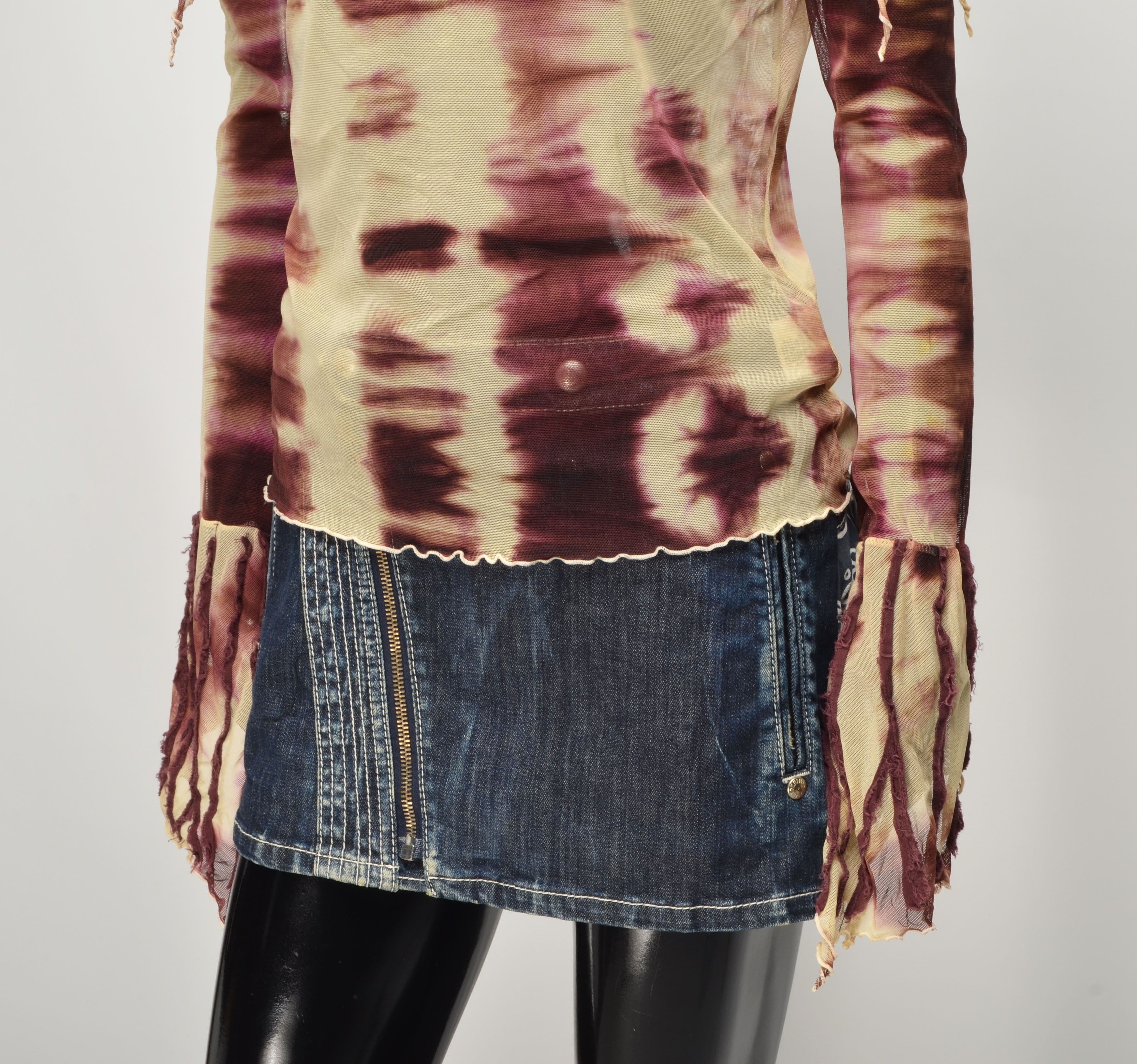 Other Teddys Hyper Y2K Grunge Fairy Mesh Open Shoulders Top Size L / US 10 / IT 46 - 3 Thumbnail