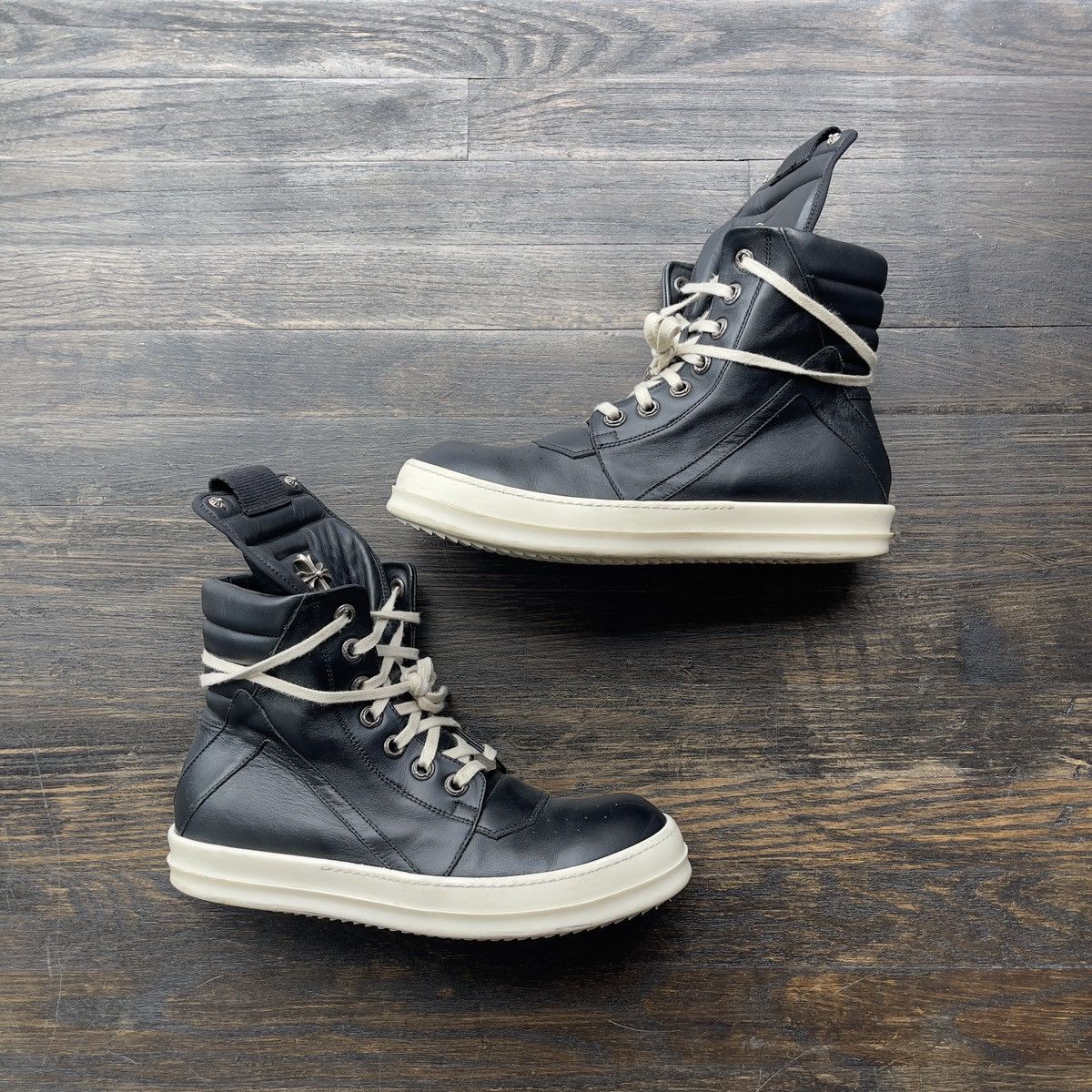 Rick Owens Black/Black Chrome Hearts Rick Owens Geobasket size 43 | Grailed