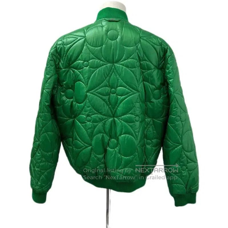Louis Vuitton Louis Vuitton Green Silk Men's Puffer Jacket . Size US XL / EU 56 / 4 - 2 Thumbnail