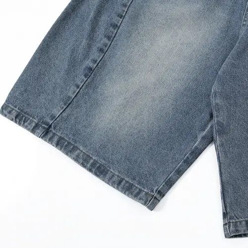 VIBE Punk washed distressed men's loose wide-leg denim shorts Size US 32 / EU 48 - 7 Thumbnail