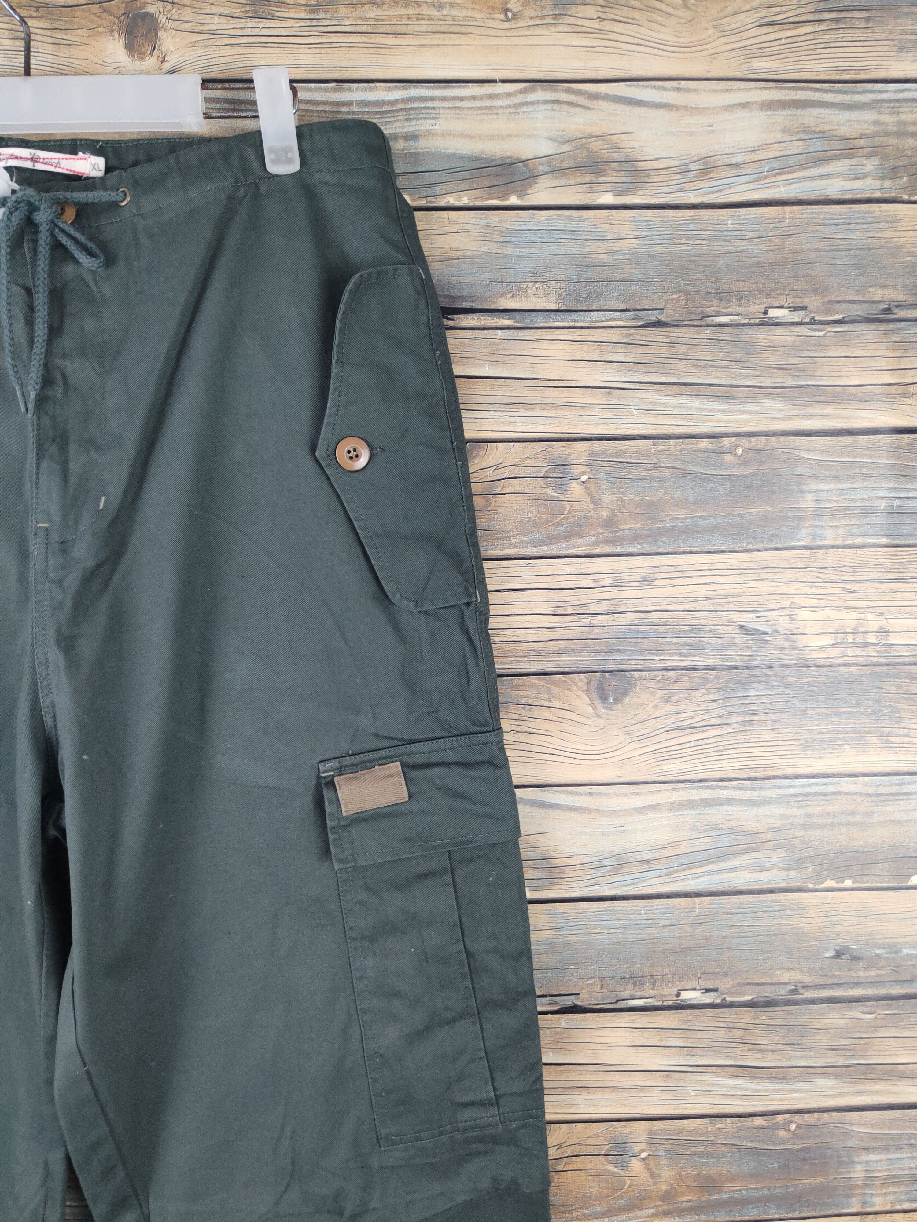 Japanese Brand DL Roughness Troop Green Multipocket Cargo Pants #1484 Size US 34 / EU 50 - 5 Thumbnail