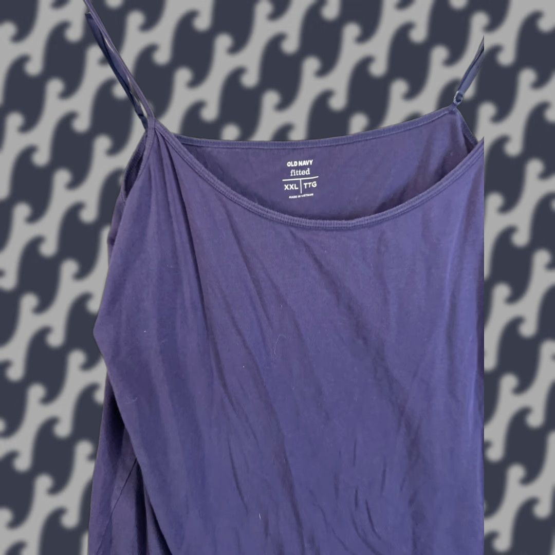 Old Navy Tank Top Womens 2Xl Plus Spaghetti Strap Sleeveless Round Neck Blue Crossfit Athletic Pullover Tank