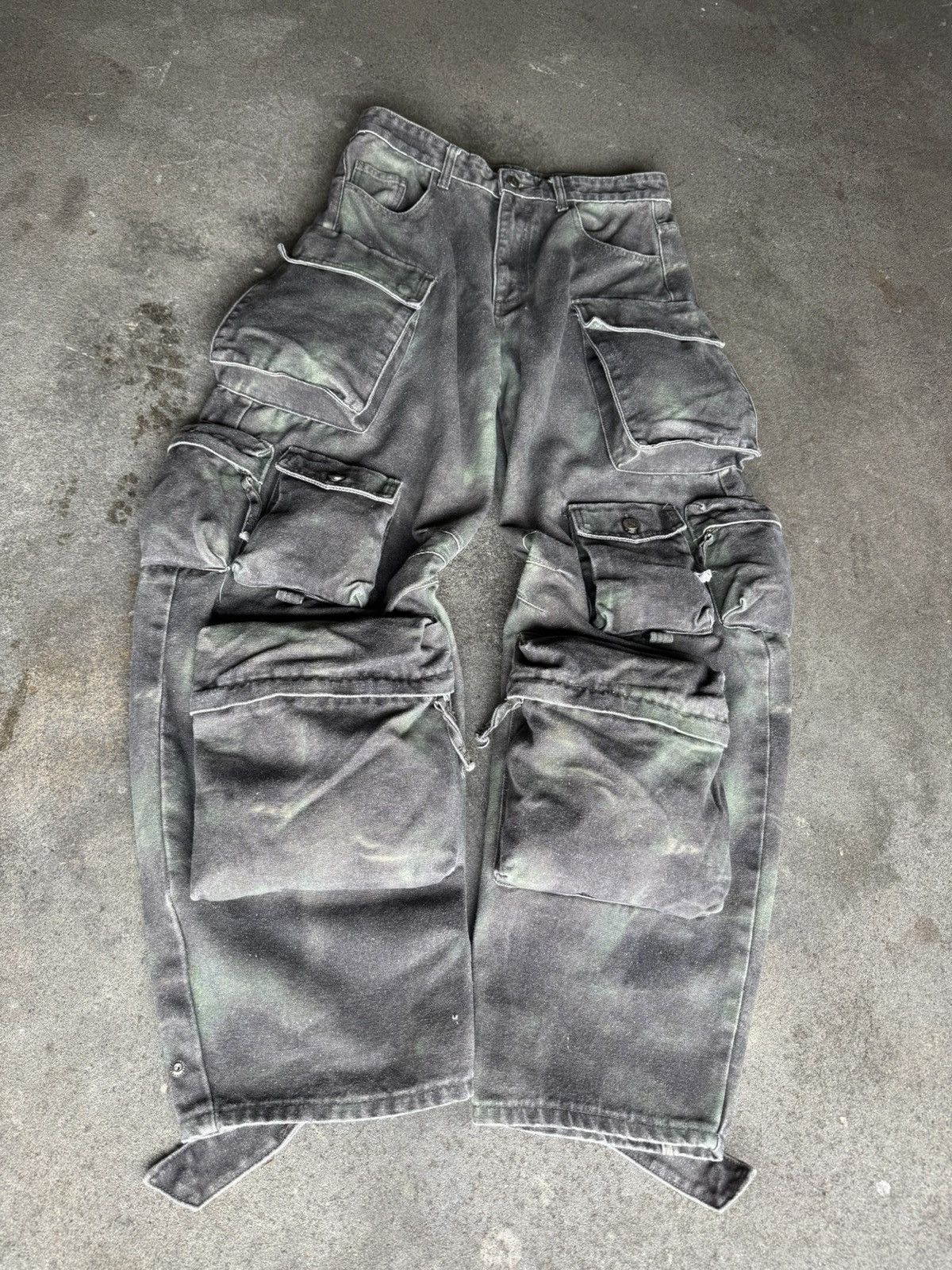 In The Attic The Attico Multi-Pocket Cargo Denim Pants Size US 33 - 4 Thumbnail