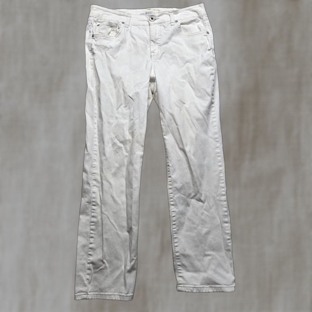 Vintage Bandolino Jeans Women's Solid White Pants 10P Petite Adult Size Womens Straight Pant Boys? Size 32" / US 10 / IT 46 - 1 Thumbnail