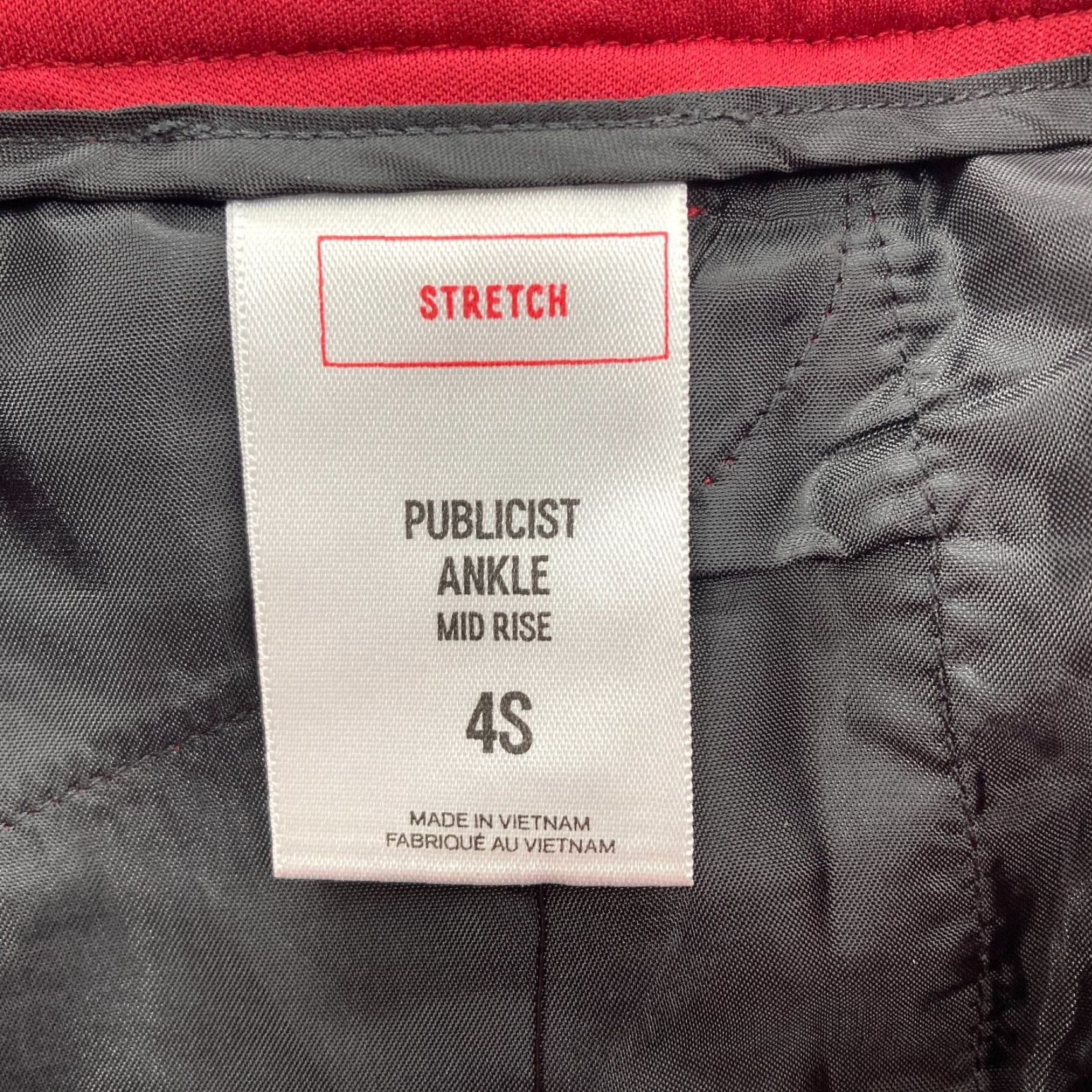 Express Express Publicist Ankle Pants Women's 4 Red Stretch Mid Rise Career NWOT Size 26" / US 2 / IT 38 - 5 Thumbnail