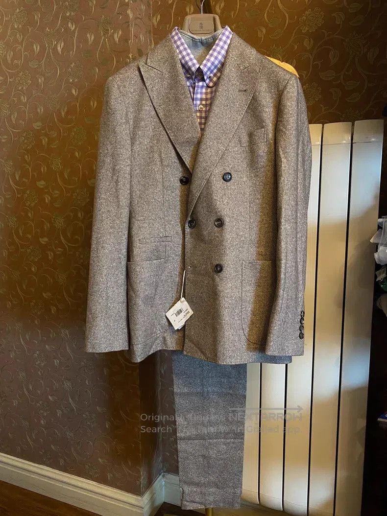 Brunello Cucinelli brunello cucinelli Double-breasted suit set, cashmere, woo Size 46L - 1 Thumbnail