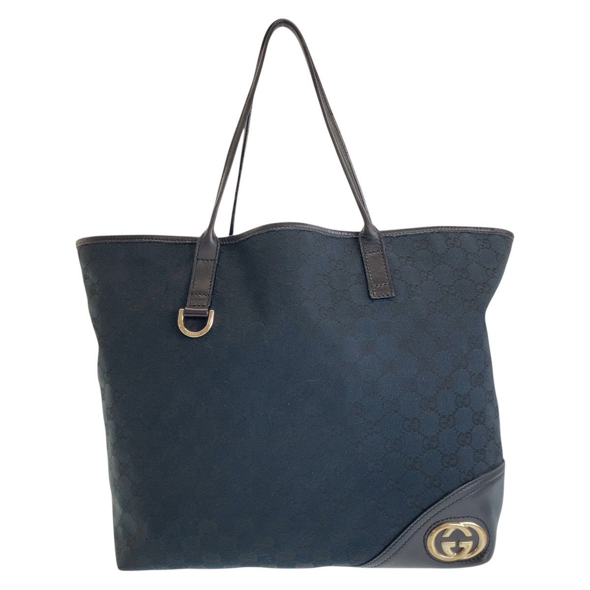 Gucci Gucci GG Canvas/leather New Britt 2Way Tote Bag 169945 Canvas Shoulder Bag 169945 in Black, Women's