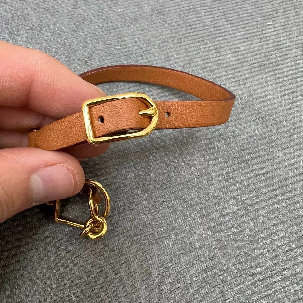 Hermes Hermes Brown Double Loop Leather Bracelet. Size ONE SIZE - 2 Thumbnail