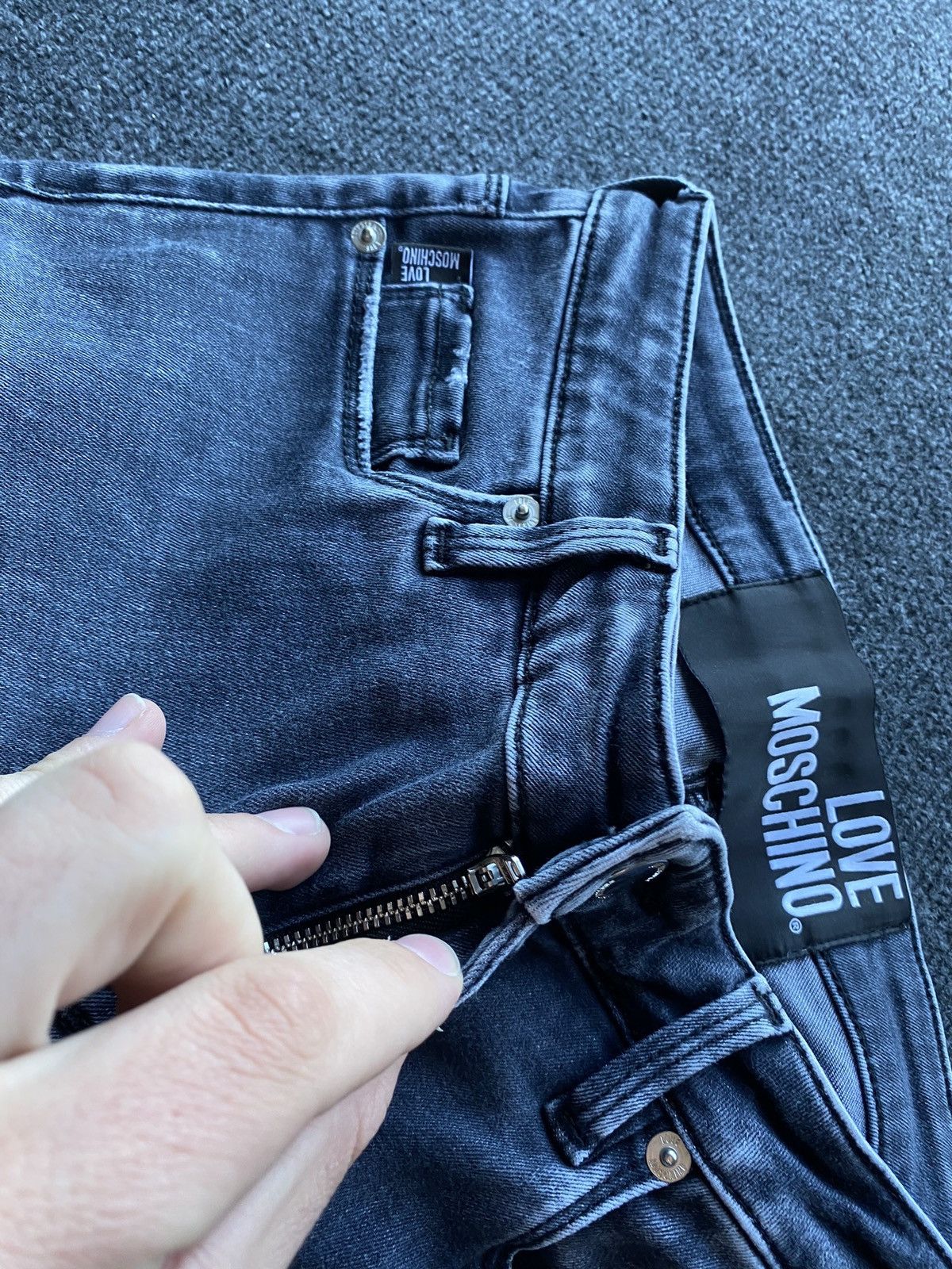 Love Moschino 🔥Love Moschino Gray Heart Logo Women Jeans 27 goth emo alt Size 27" / US 4 / IT 40 - 12 Thumbnail