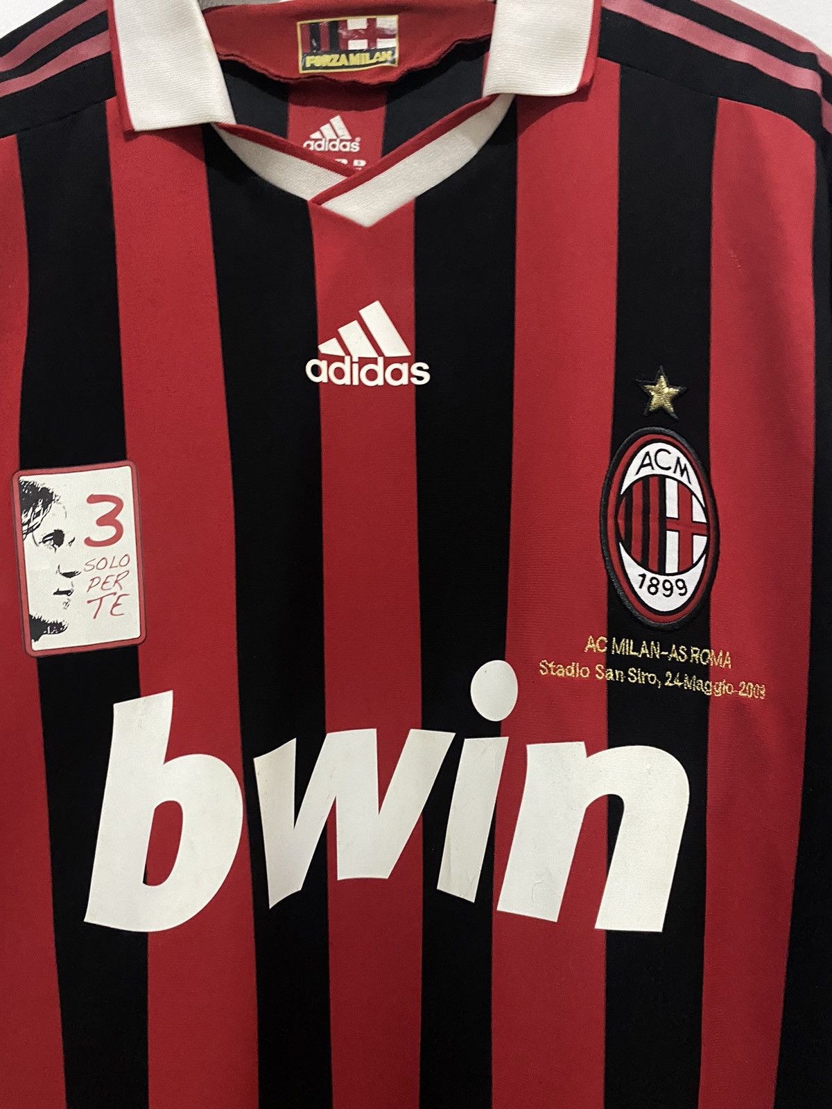Adidas Maldini Sign In AC Milan 2009 Player Issue Soccer Jersey Size US XL / EU 56 / 4 - 8 Thumbnail