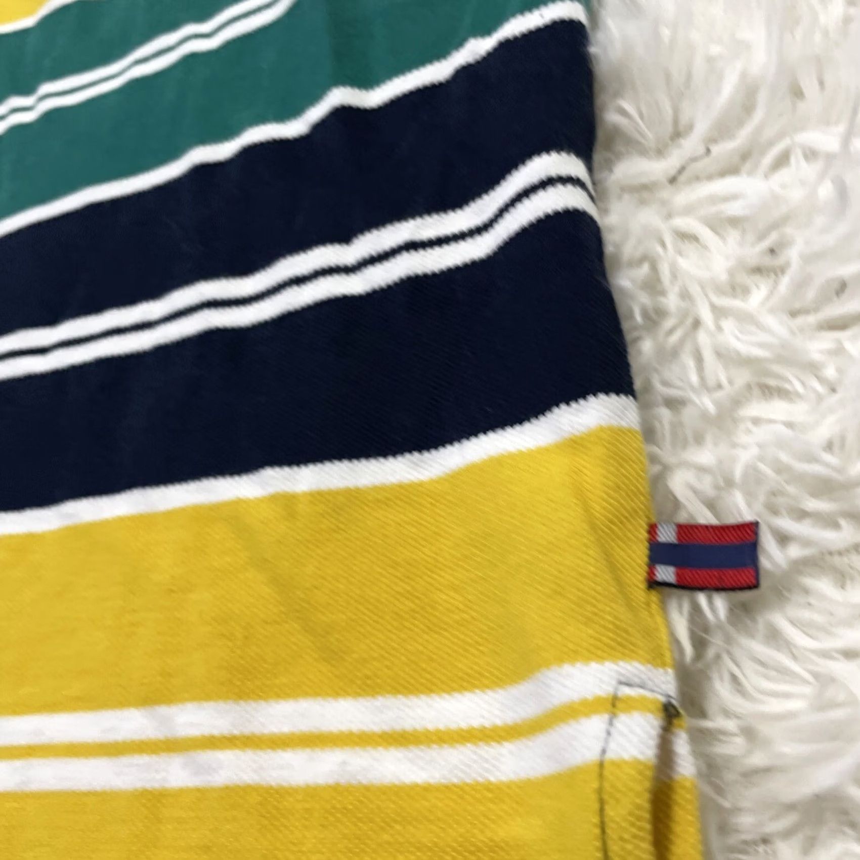 Bugle Boy VINTAGE Bugle Boy Polo Shirt Men XL Striped Green Yellow Blue Casual Streetwear 90s Grunge Stain Size US XL / EU 56 / 4 - 5 Thumbnail