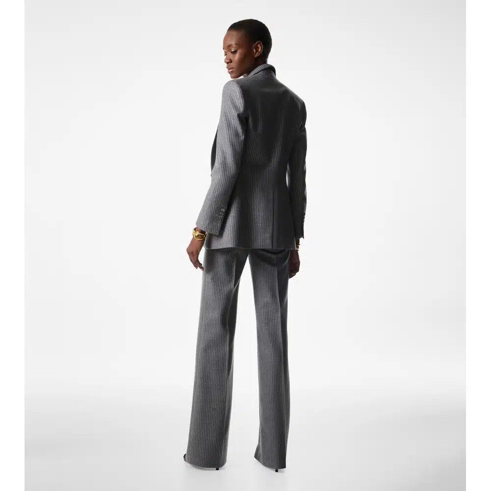 Tom Ford o1loc1c1125 GI2970 Striped Wool Wallis Jacket in Grey Size XS / US 0-2 / IT 36-38 - 4 Thumbnail