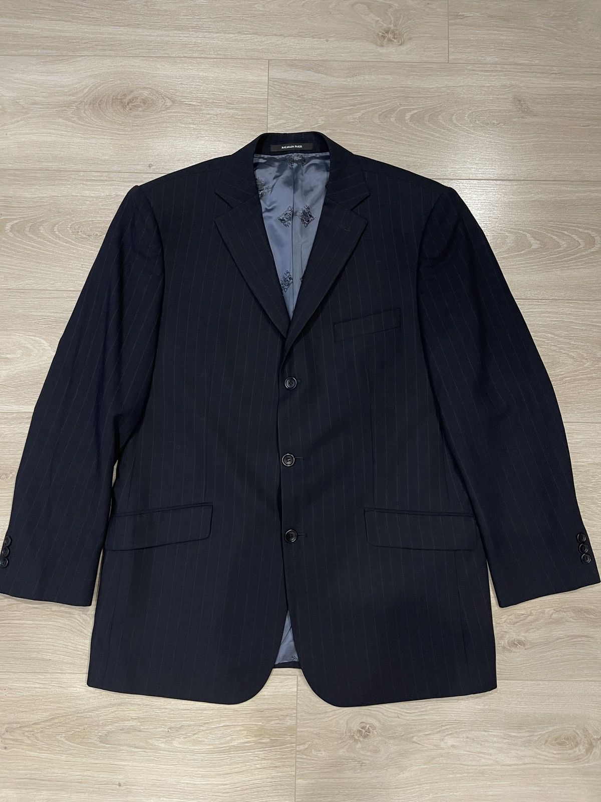 Balmain Vintage BALMAIN blazer classic wool jacket mens us42 blue Size 42R - 10 Thumbnail