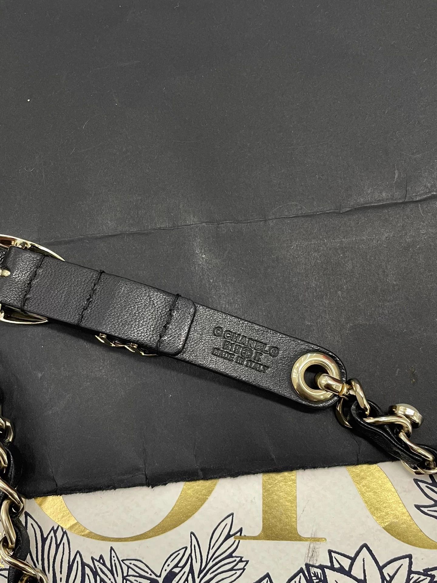 Chanel Chanel Black & Gold Pearl Leather Chain Belt Unisex 75 Size ONE SIZE - 6 Thumbnail