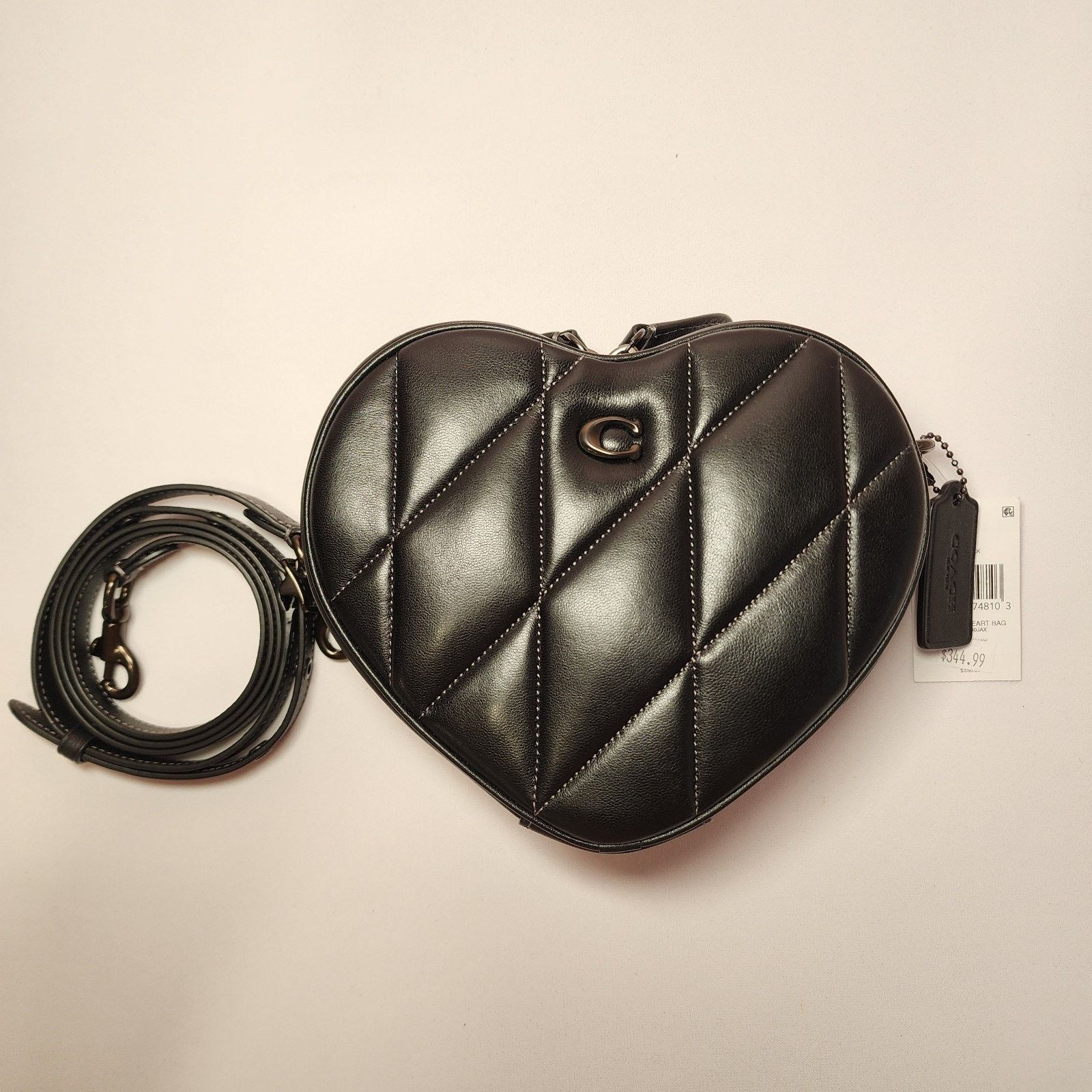 Coach NWT COACH CE725 Leather Heart Crossbody Bag Quilting Black Size ONE SIZE - 1 Thumbnail