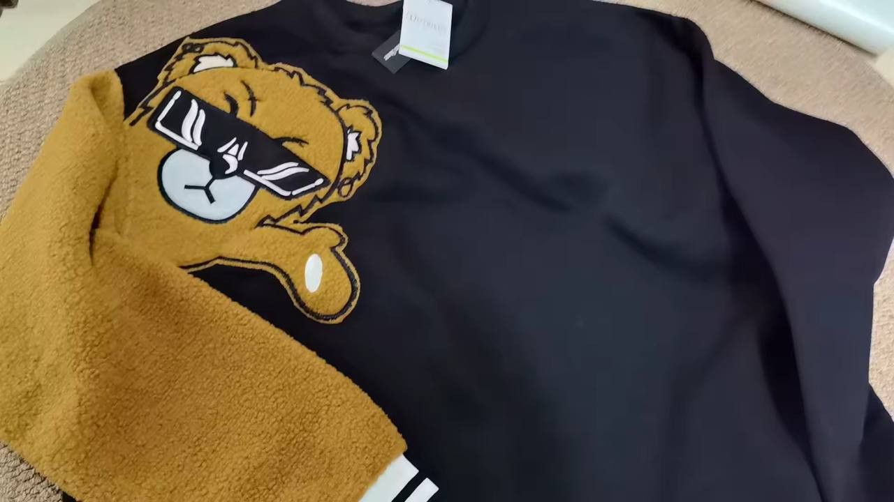 Japanese Brand × Vintage fur sleeve sweatshirt with bear style Size US L / EU 52-54 / 3 - 4 Thumbnail