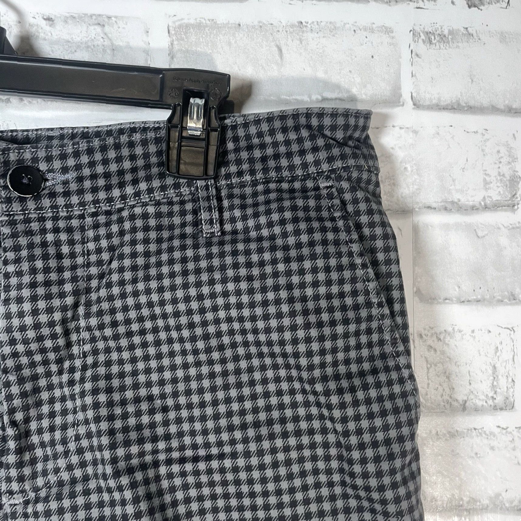 Griffin VINTAGE Grays Mens Shorts 33 Relaxed Fit Gingham Gray Chino Casual Size US 33 - 2 Thumbnail