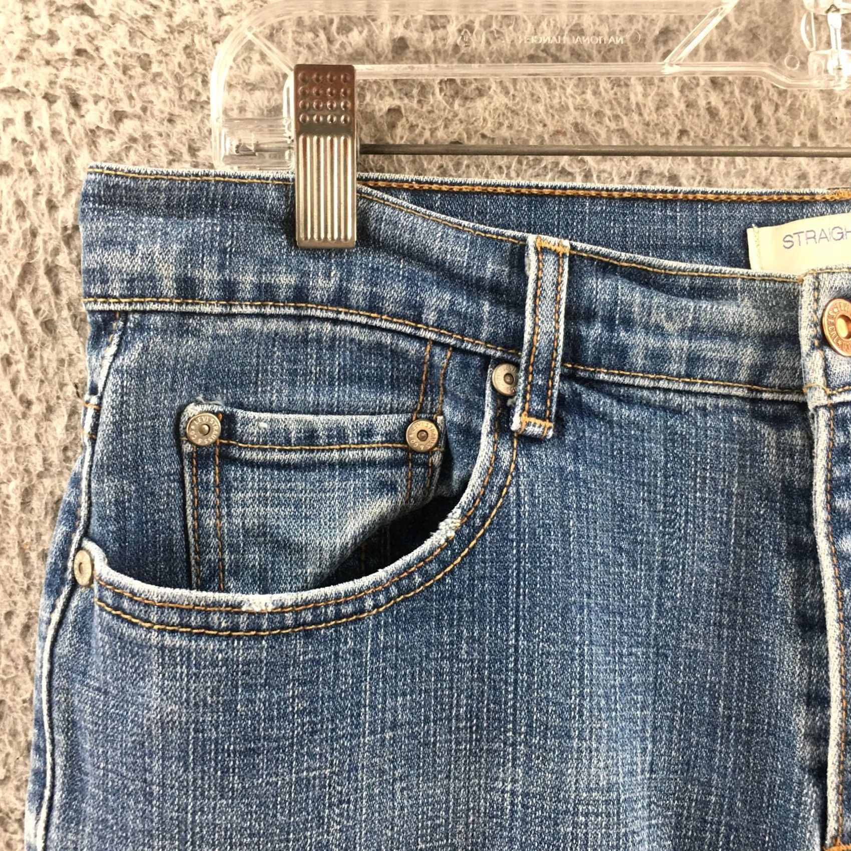 Levi's Levi's 505 Jeans Womens 12 Medium Straight Blue Denim Mid Rise Classic Jeans Size 34" / US 12 / IT 48 - 3 Thumbnail
