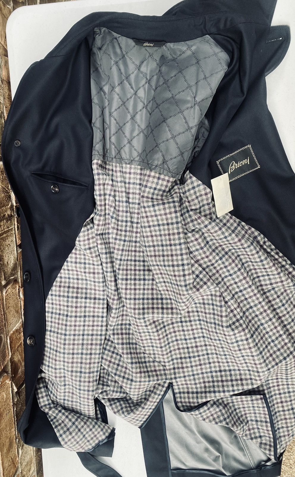 Brioni Brioni 🇮🇹 black storm system wool bond belted topcoat L NEW Size US L / EU 52-54 / 3 - 13 Thumbnail