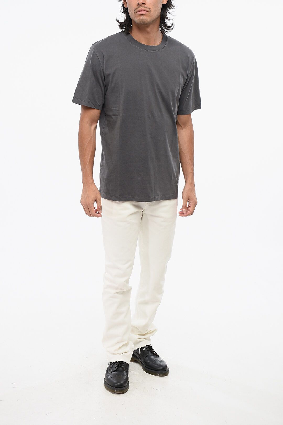 Maison Margiela og1mm0825 Cotton Crewneck T-Shirt in Grey Size US L / EU 52-54 / 3 - 4 Thumbnail